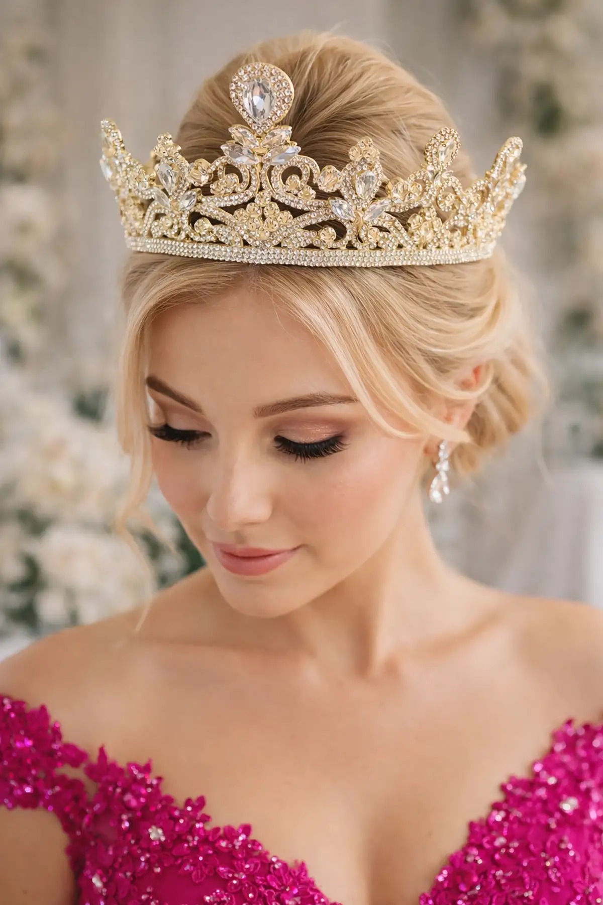 Zirkon Taşlı Gelin/Kına/Nişan/Söz Tasarım Taç