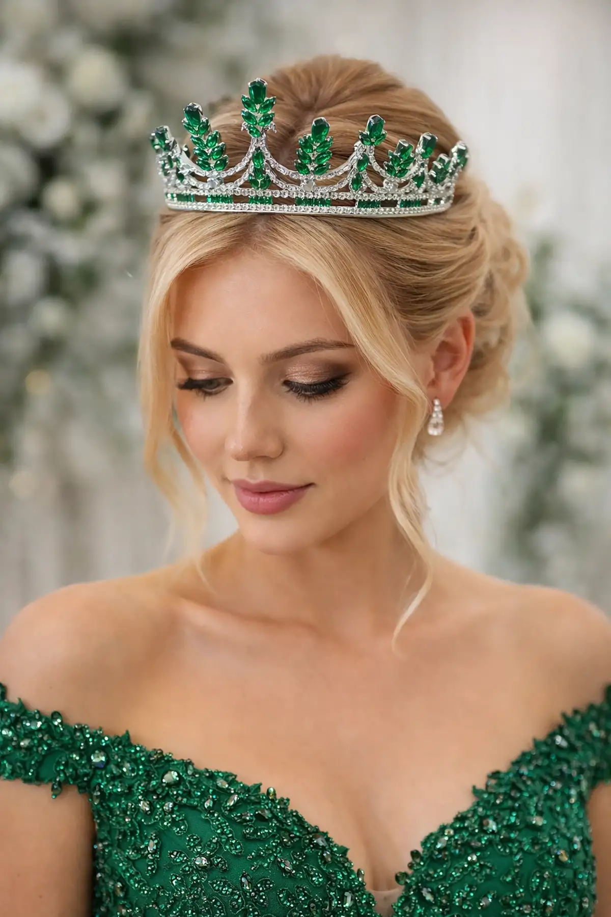 Zirkon Taşlı Gelin/Kına/Nişan/Söz Tasarım Taç