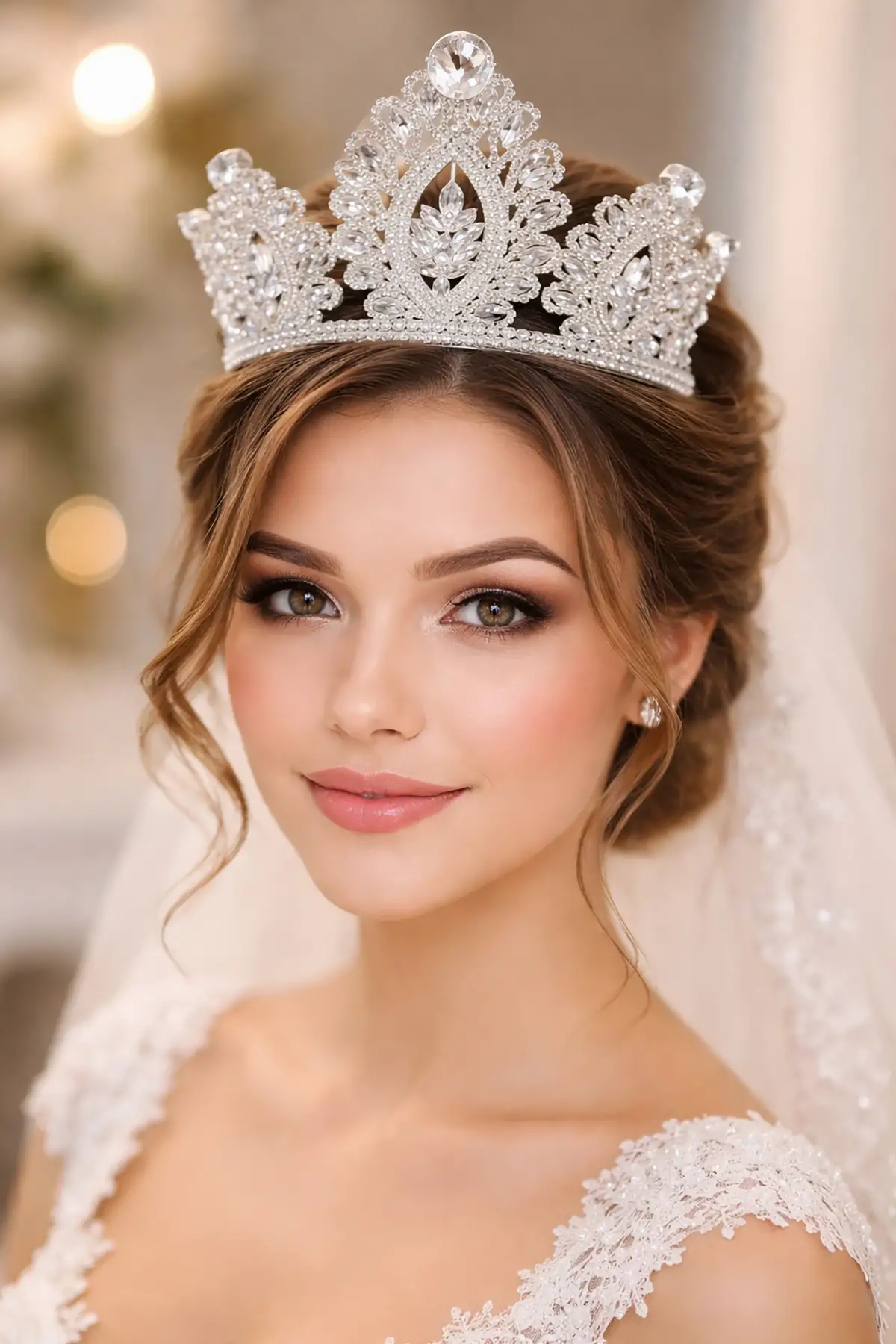 Zirkon Taşlı Gelin/Kına/Nişan/Söz Tasarım Taç