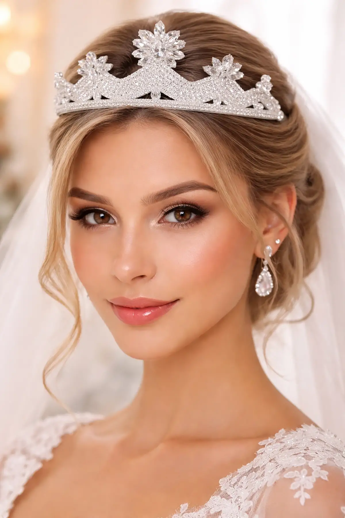 Zirkon Taşlı Gelin/Kına/Nişan/Söz Tasarım Taç