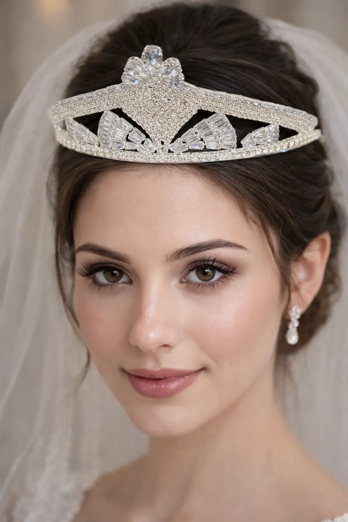 Zirkon Taşlı Gelin/Kına/Nişan/Söz Tasarım Taç