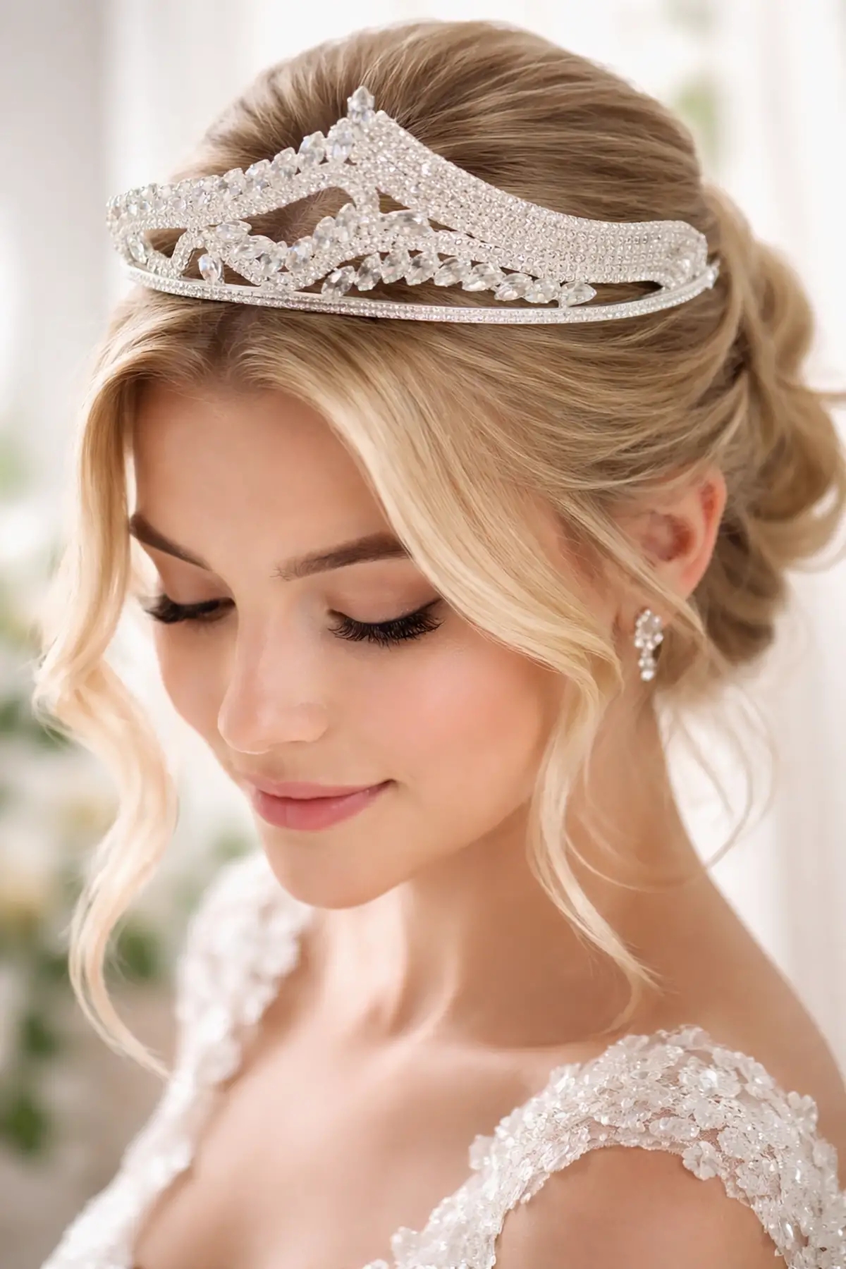 Zirkon Taşlı Gelin/Kına/Nişan/Söz Tasarım Taç