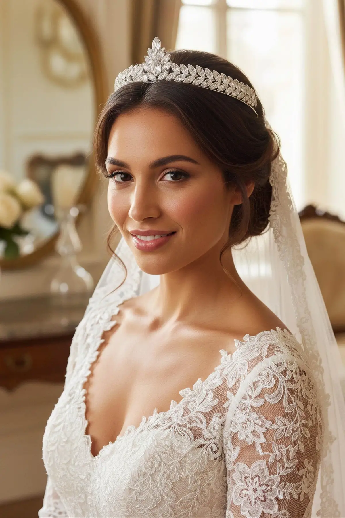 Zirkon Taşlı Gelin/Kına/Nişan/Söz Tasarım Taç