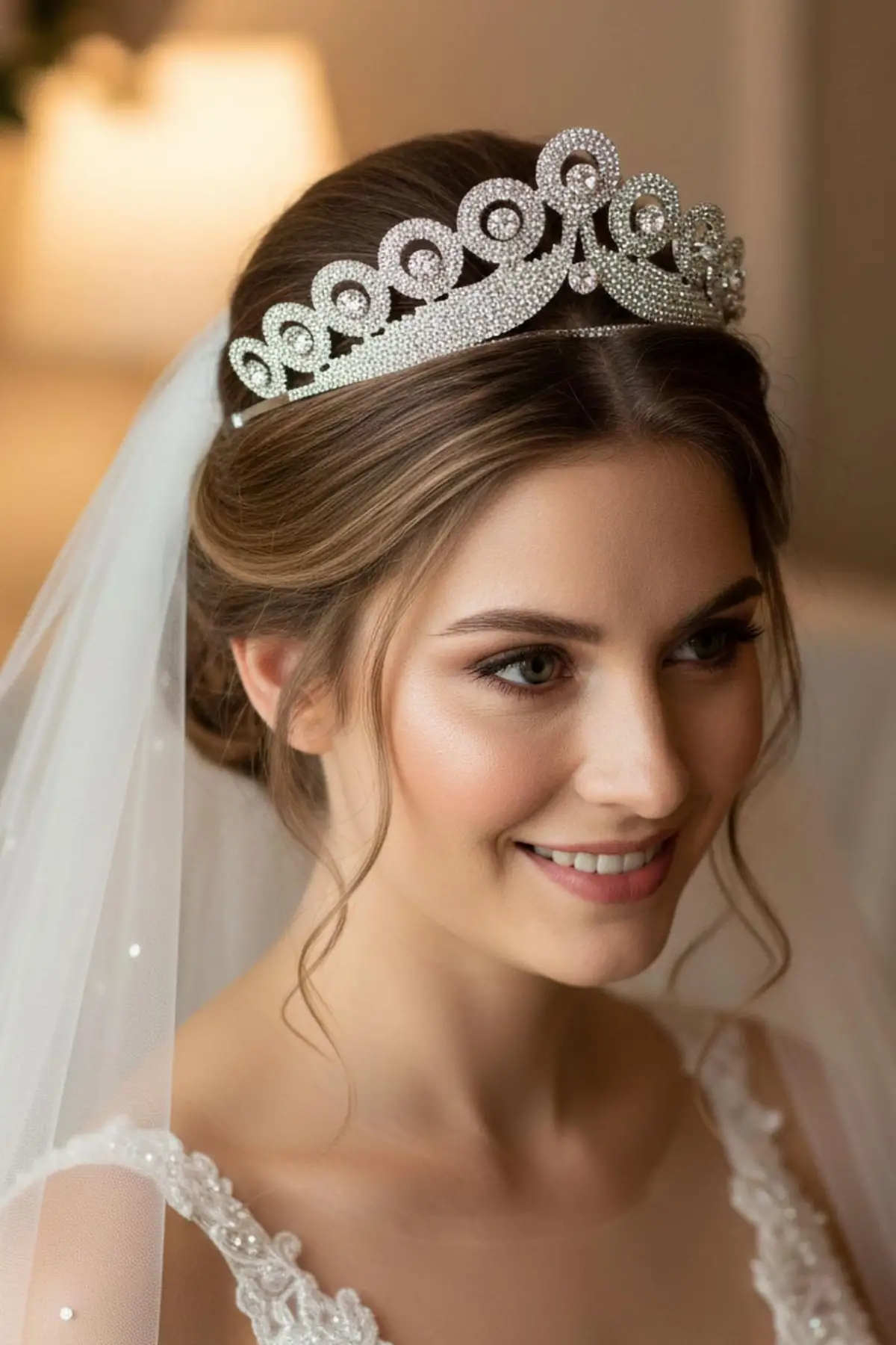 Zirkon Taşlı Gelin/Kına/Nişan/Söz Tasarım Taç