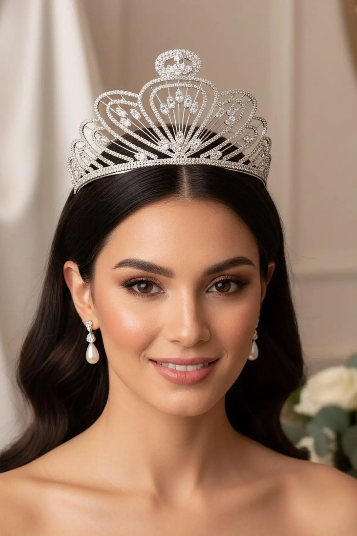 Zirkon Taşlı Gelin/Kına/Nişan/Söz Tasarım Taç