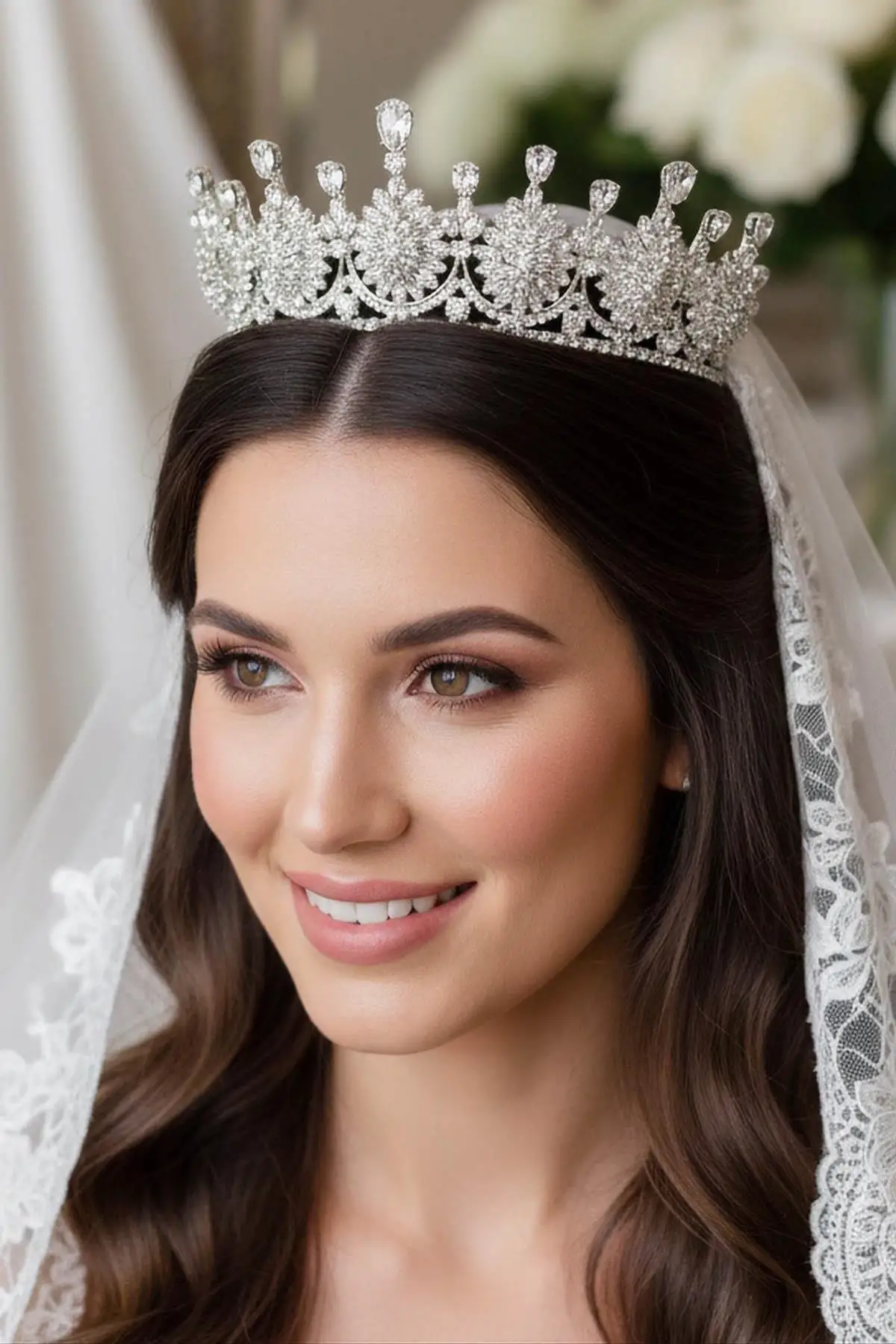 Zirkon Taşlı Gelin/Kına/Nişan/Söz Tasarım Taç