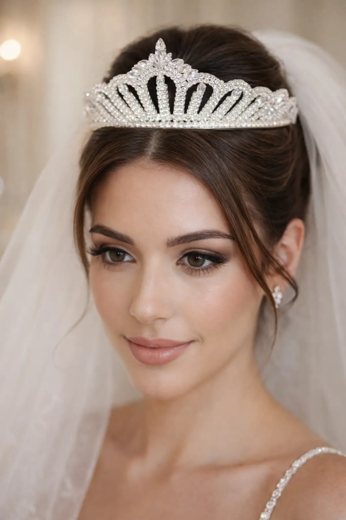 Zirkon Taşlı Gelin/Kına/Nişan/Söz Tasarım Taç