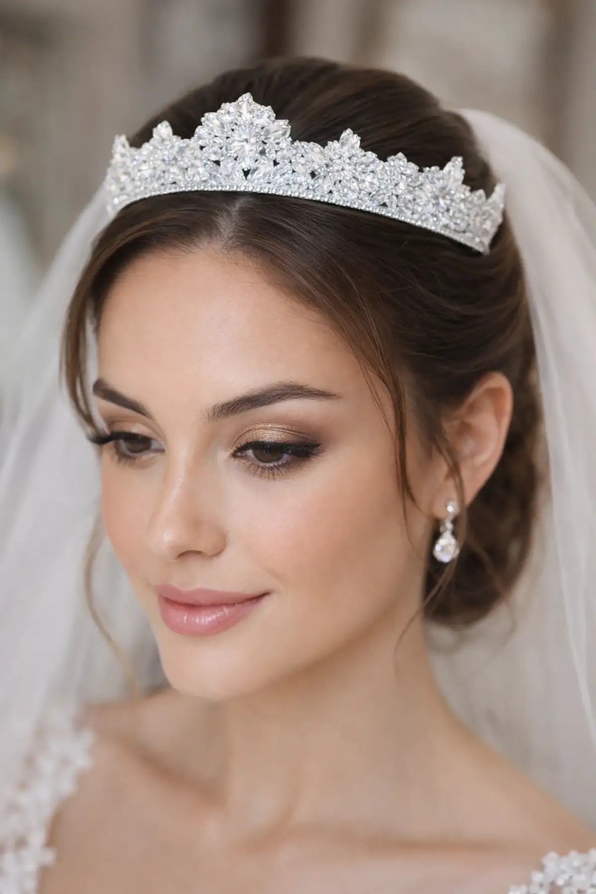 Zirkon Taşlı Gelin/Kına/Nişan/Söz Tasarım Taç