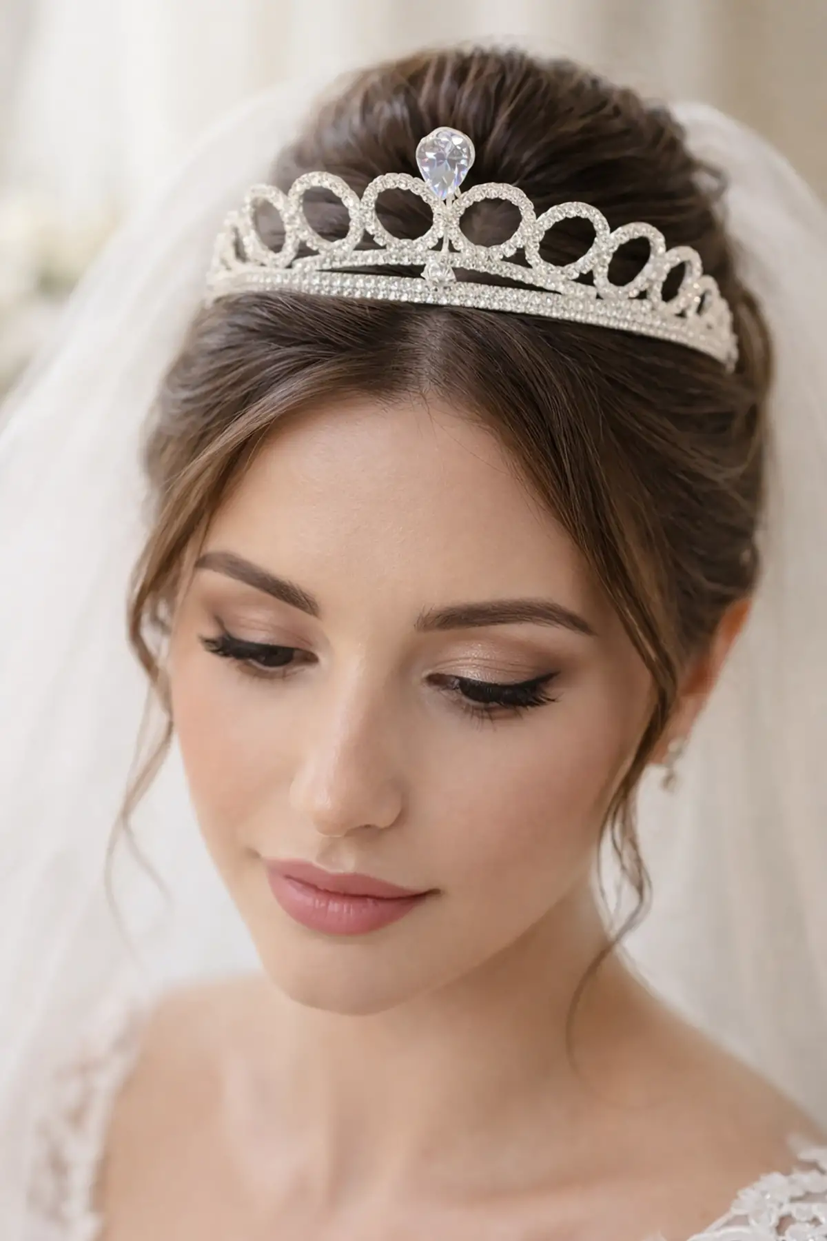 Zirkon Taşlı Gelin/Kına/Nişan/Söz Tasarım Taç