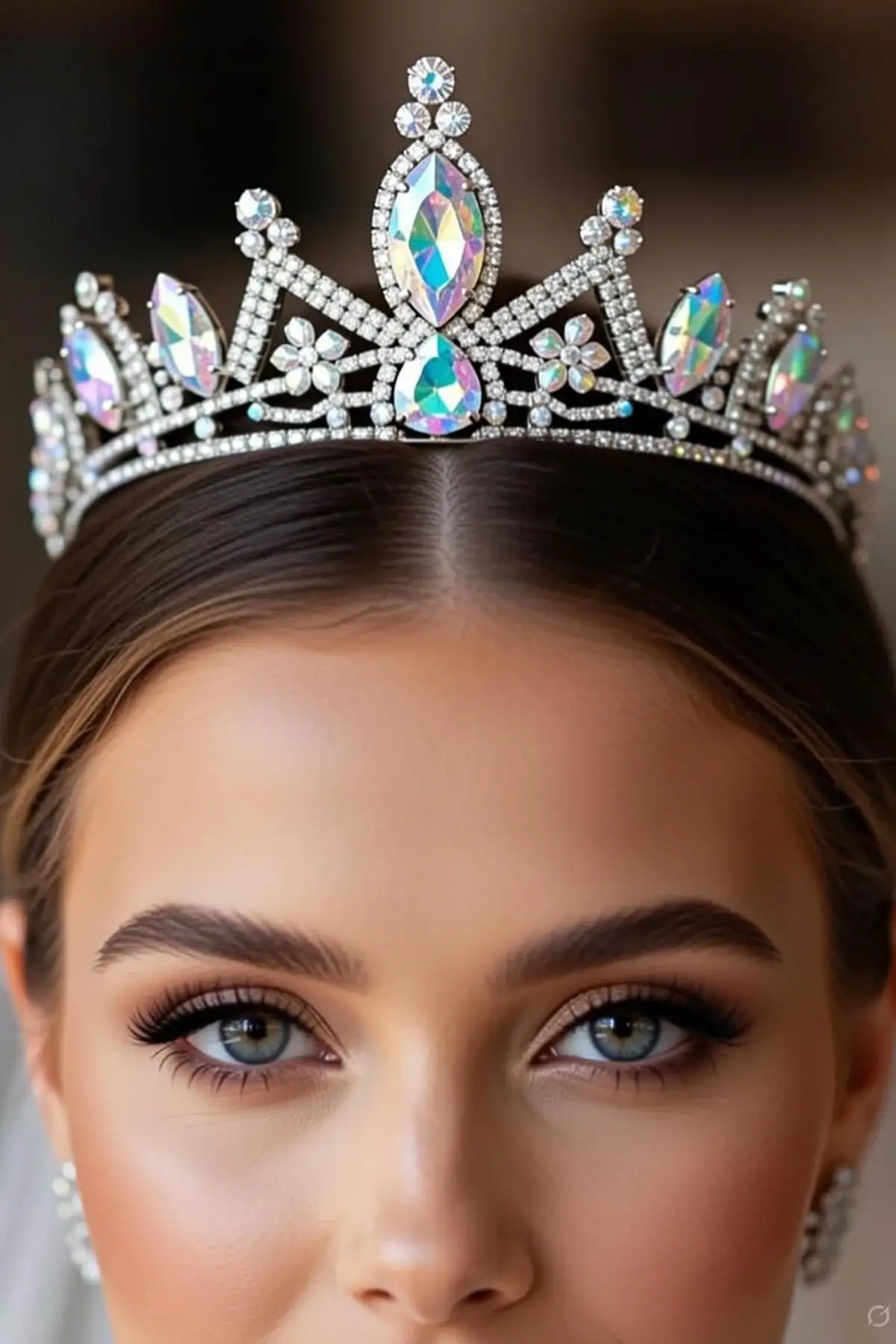 Zirkon Taşlı Gelin/Kına/Nişan/Söz Tasarım Taç