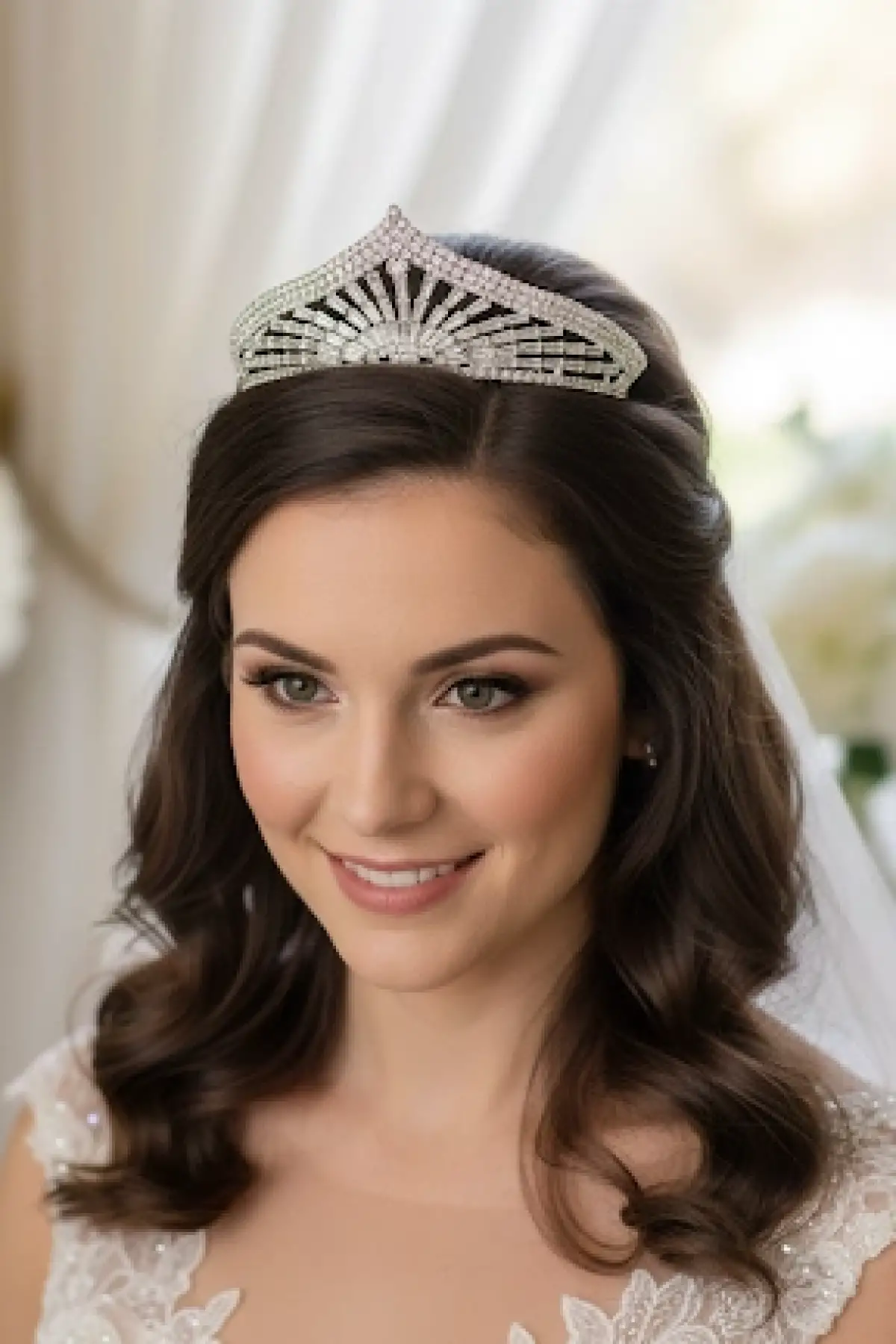 Zirkon Taşlı Gelin/Kına/Nişan/Söz Tasarım Taç