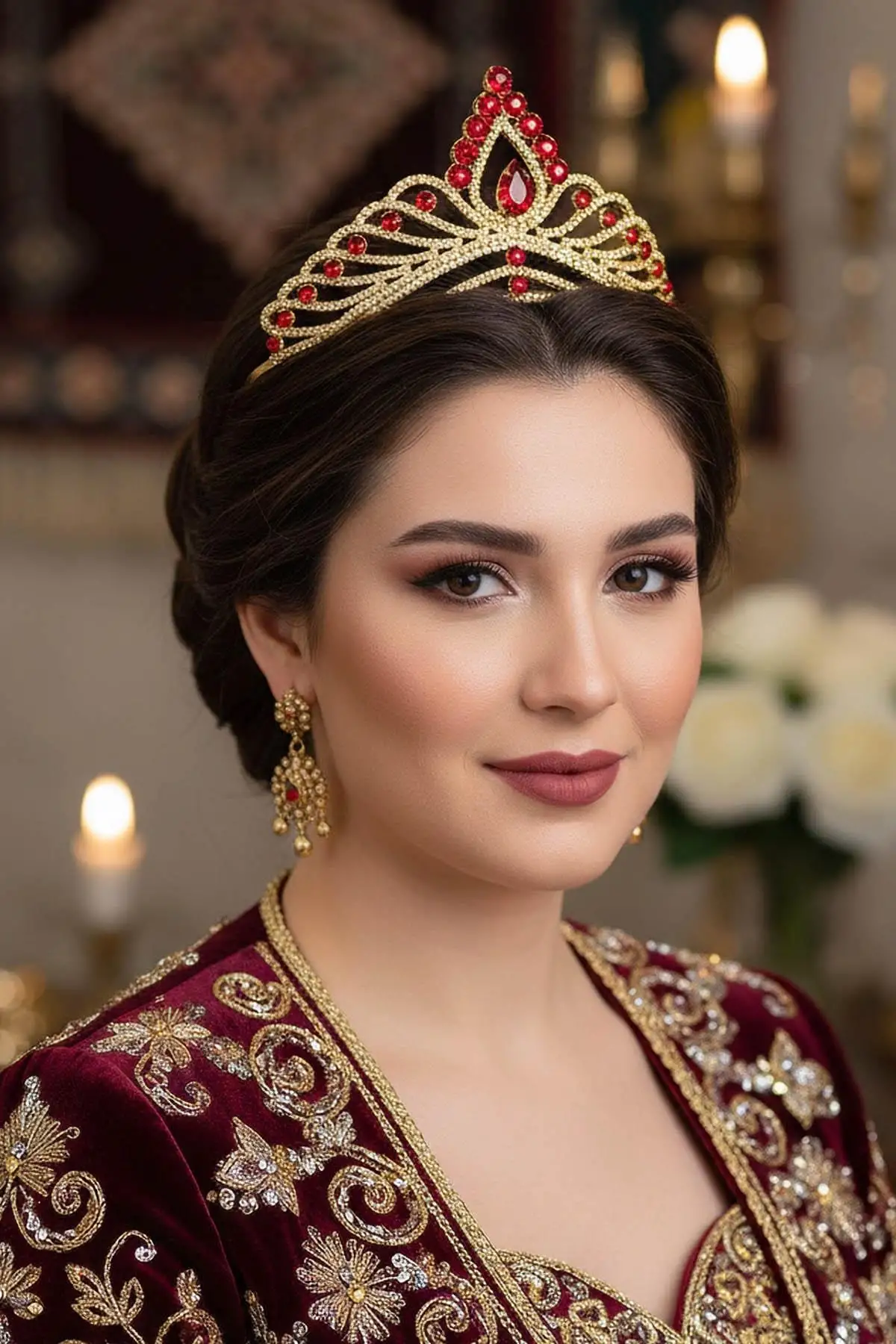 Zirkon Taşlı Gelin/Kına/Nişan/Söz Tasarım Taç