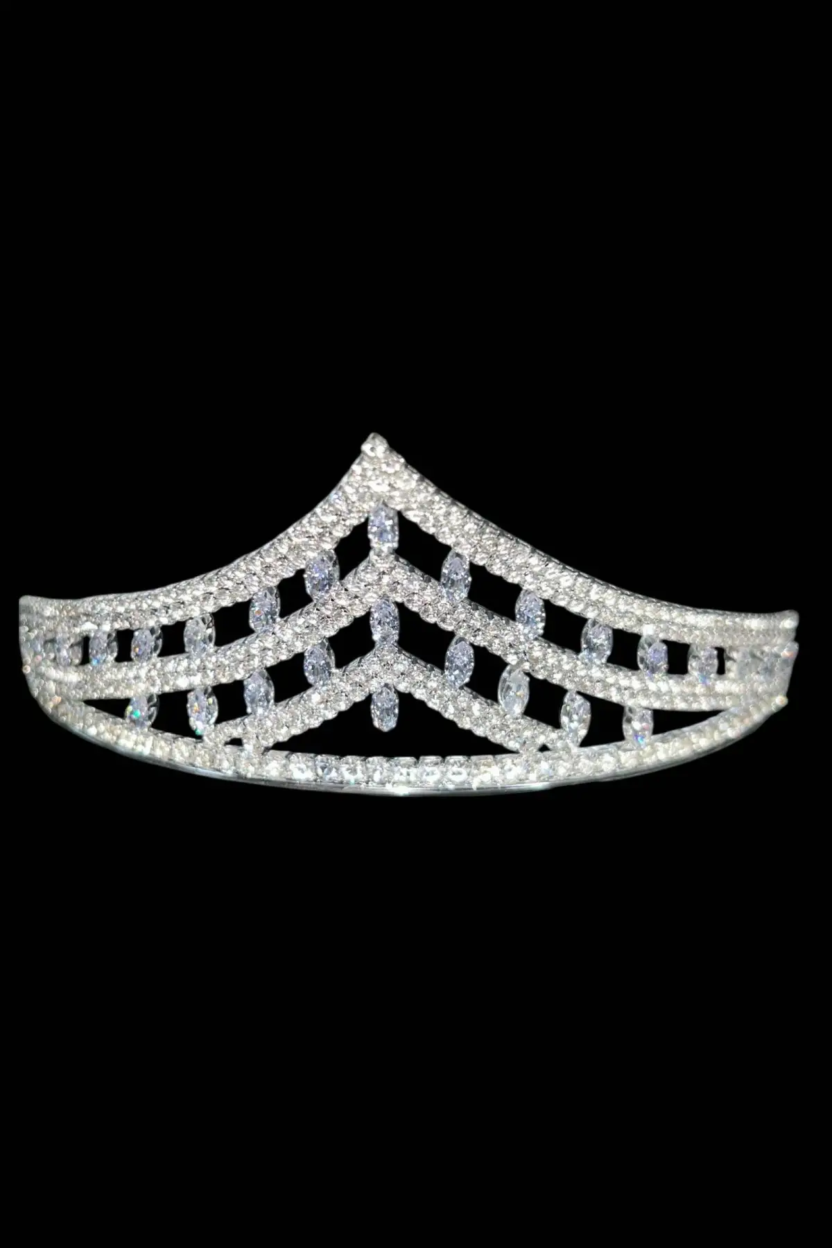 Zirkon Taşlı Gelin/Kına/Nişan/Söz Tasarım Taç