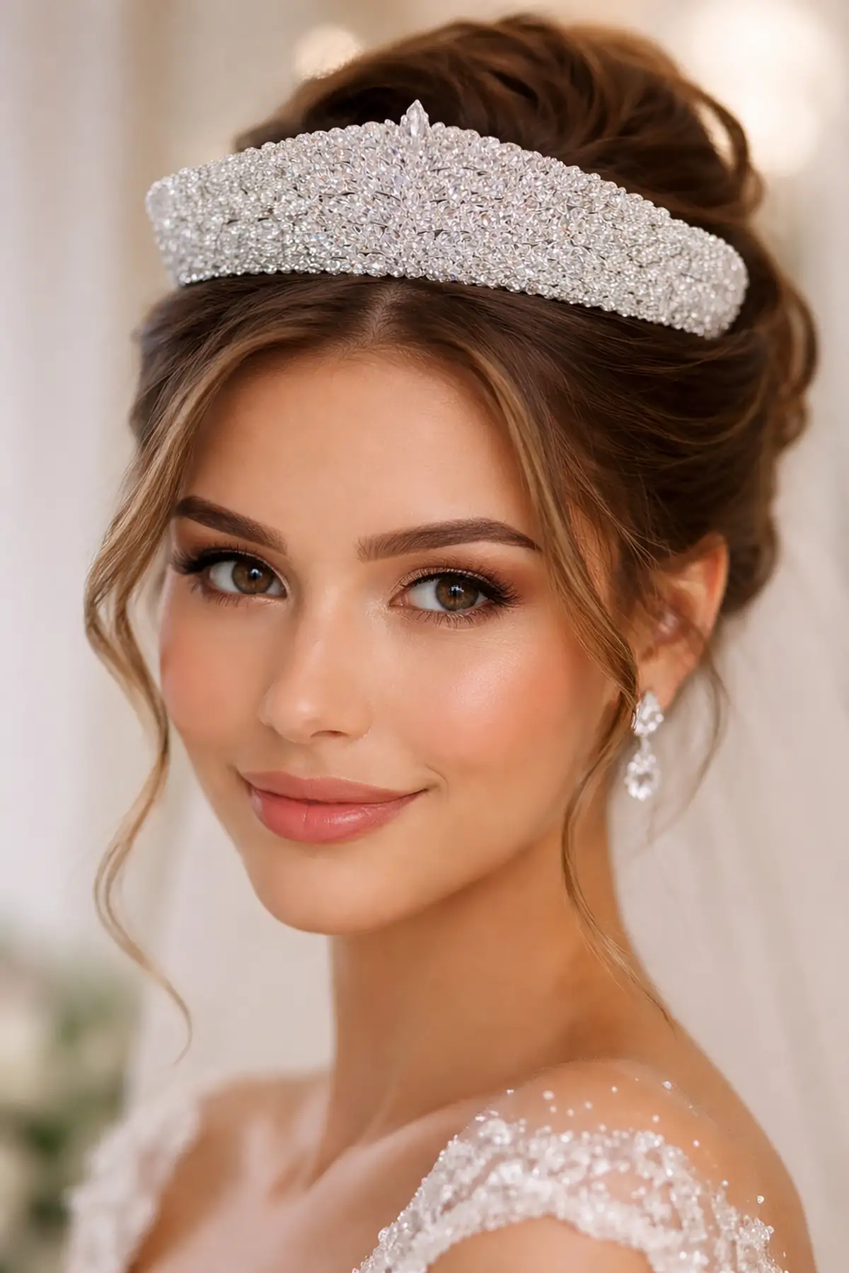 Zirkon Taşlı Gelin/Kına/Nişan/Söz Tasarım Taç