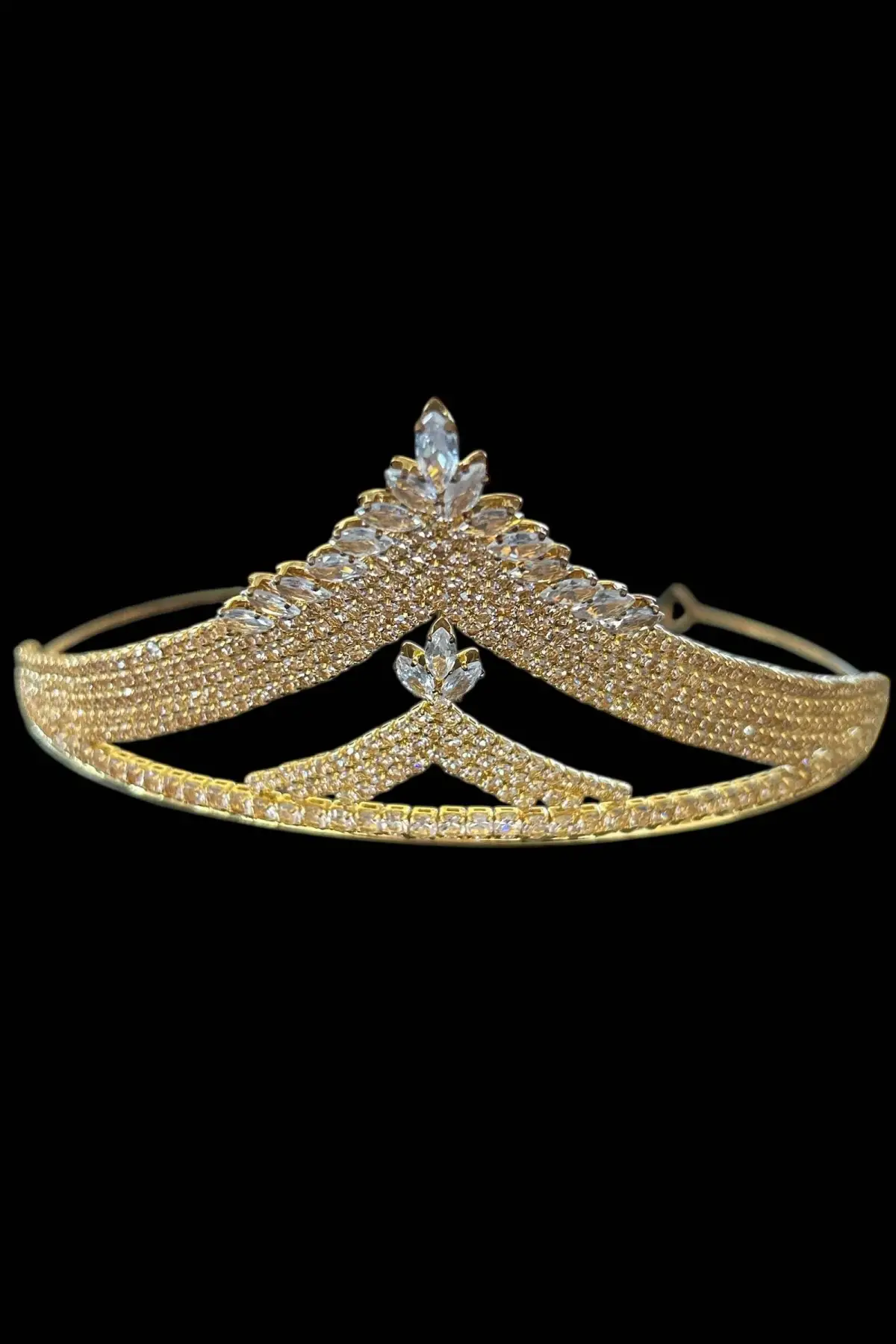 Zirkon Taşlı Gelin/Kına/Nişan/Söz Tasarım Taç