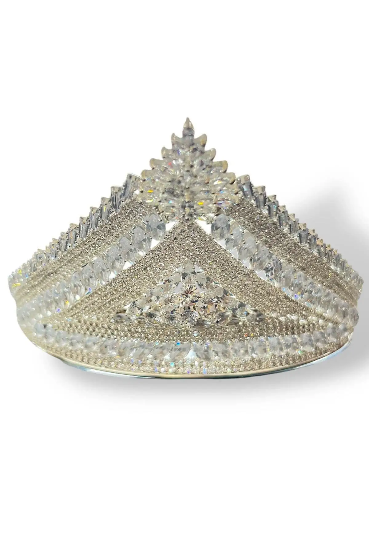 Zirkon Taşlı Gelin/Kına/Nişan/Söz Tasarım Taç