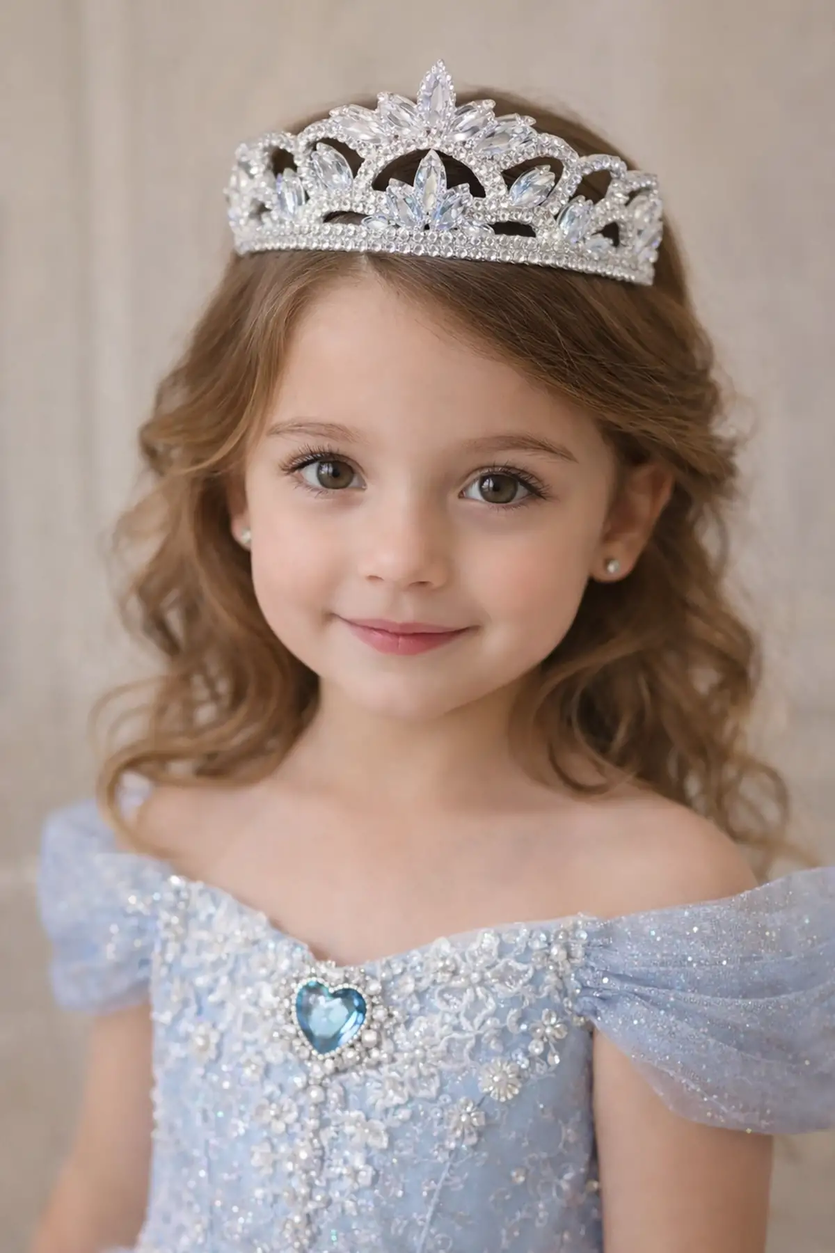 Zirkon Taşlı Tasarım Çocuk Taç