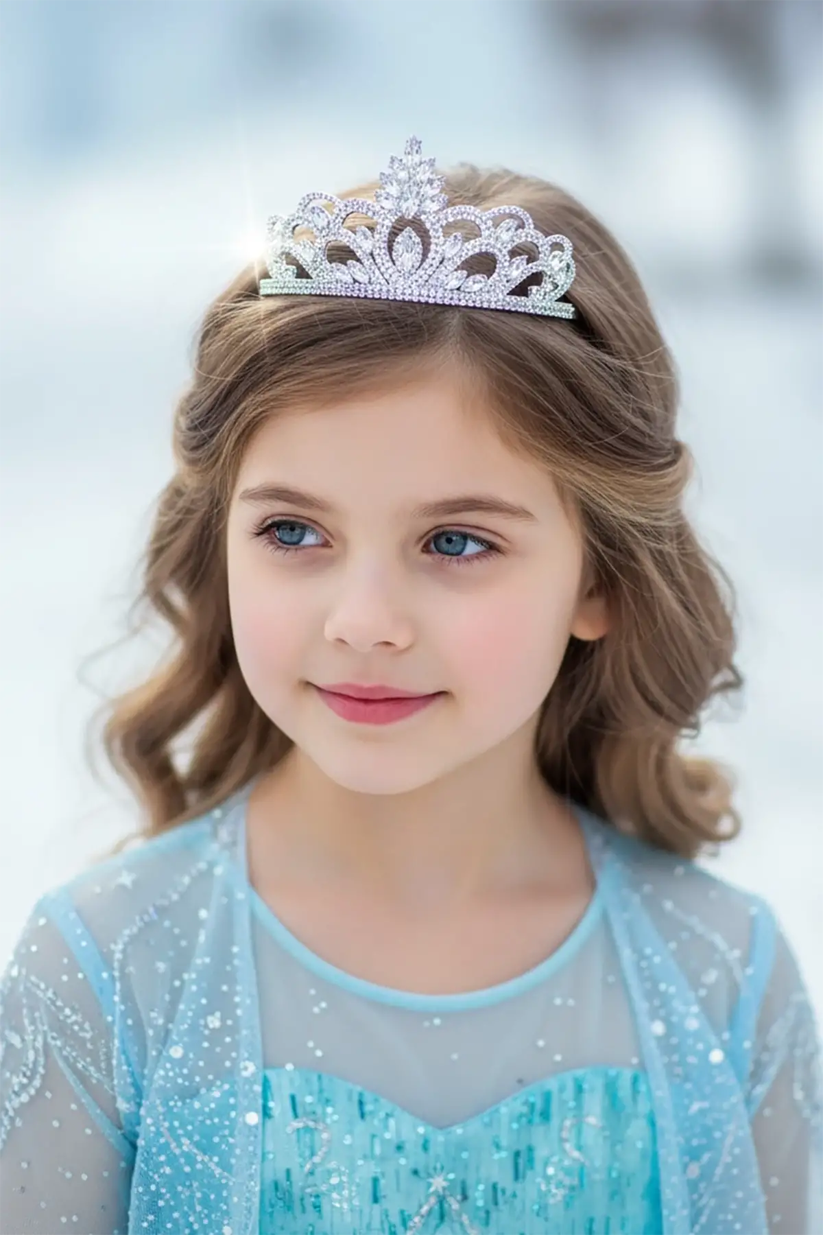 Zirkon Taşlı Tasarım Çocuk Taç