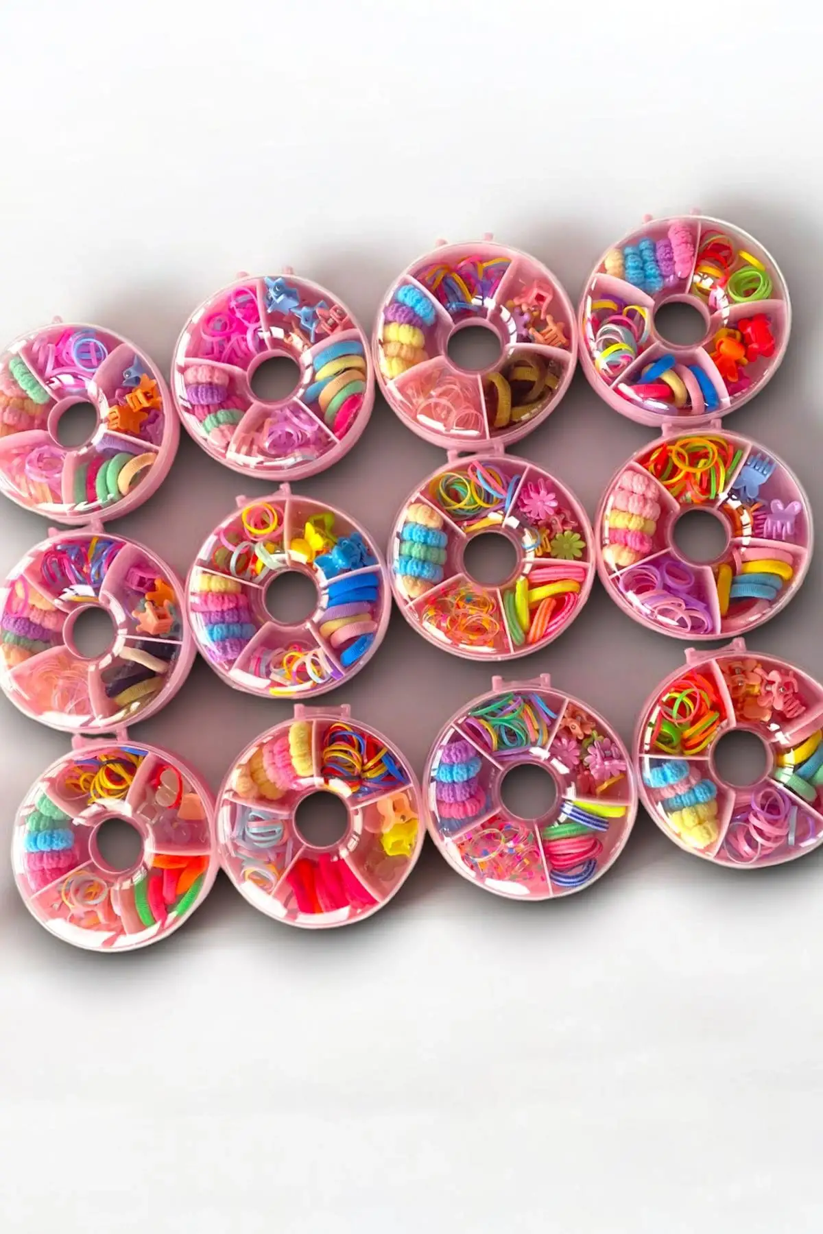 12li Karışık Renk Donut Figürlü Çocuk Toka Set