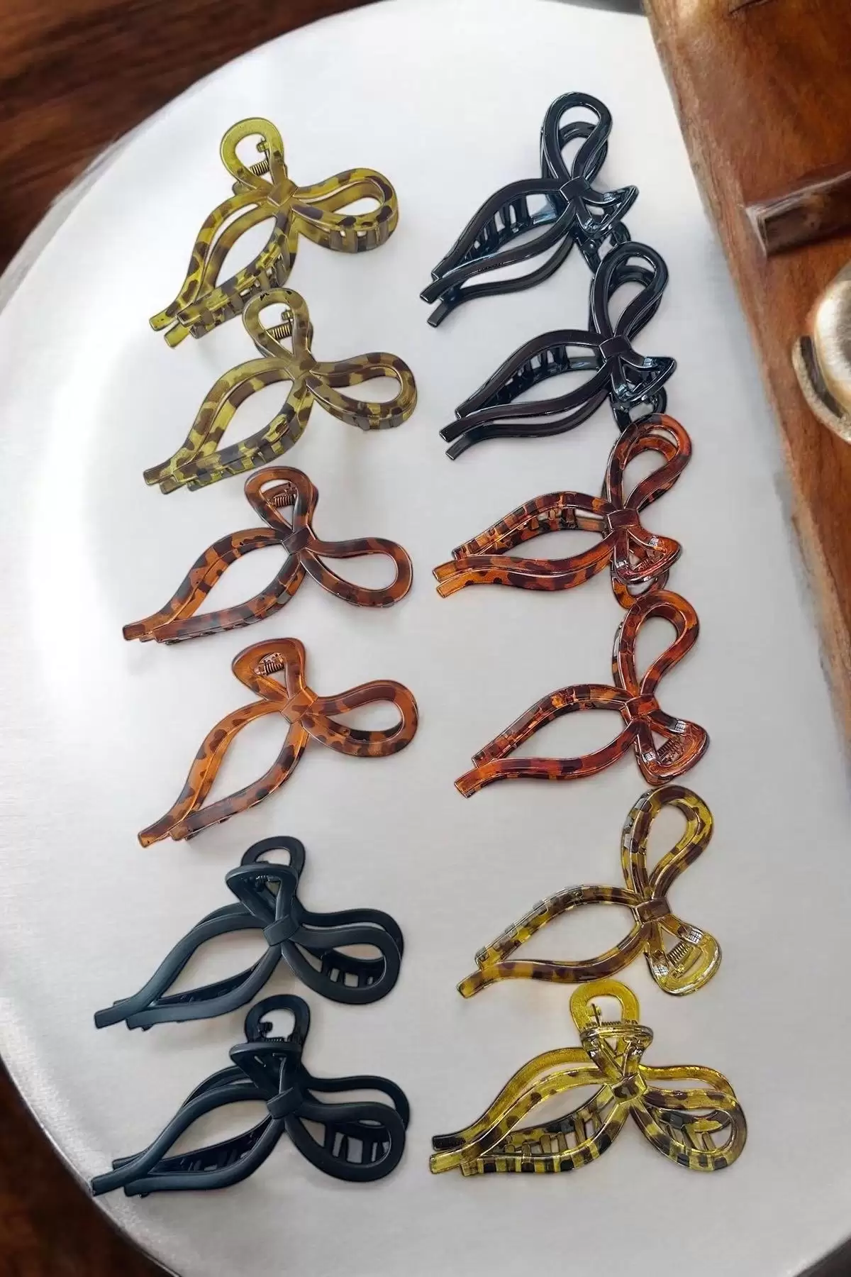 12li Karışık Renk Kurdele Figürlü Mandal Toka Set
