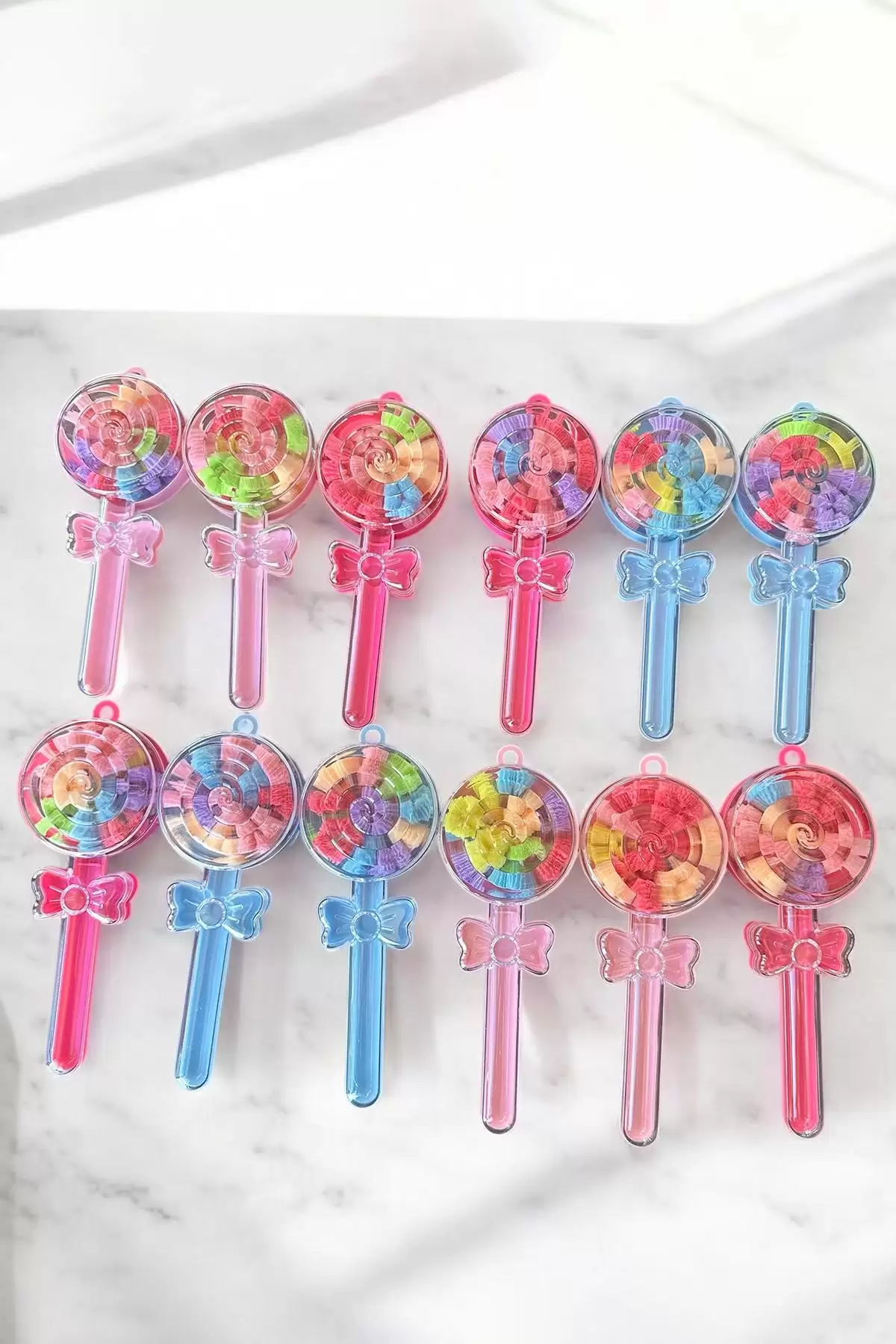 12li Karışık Renk Lolipop Figürlü Toka Set