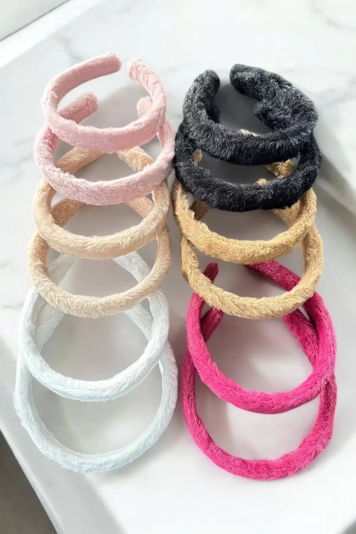 12li Karışık Renk Peluş Taç Set