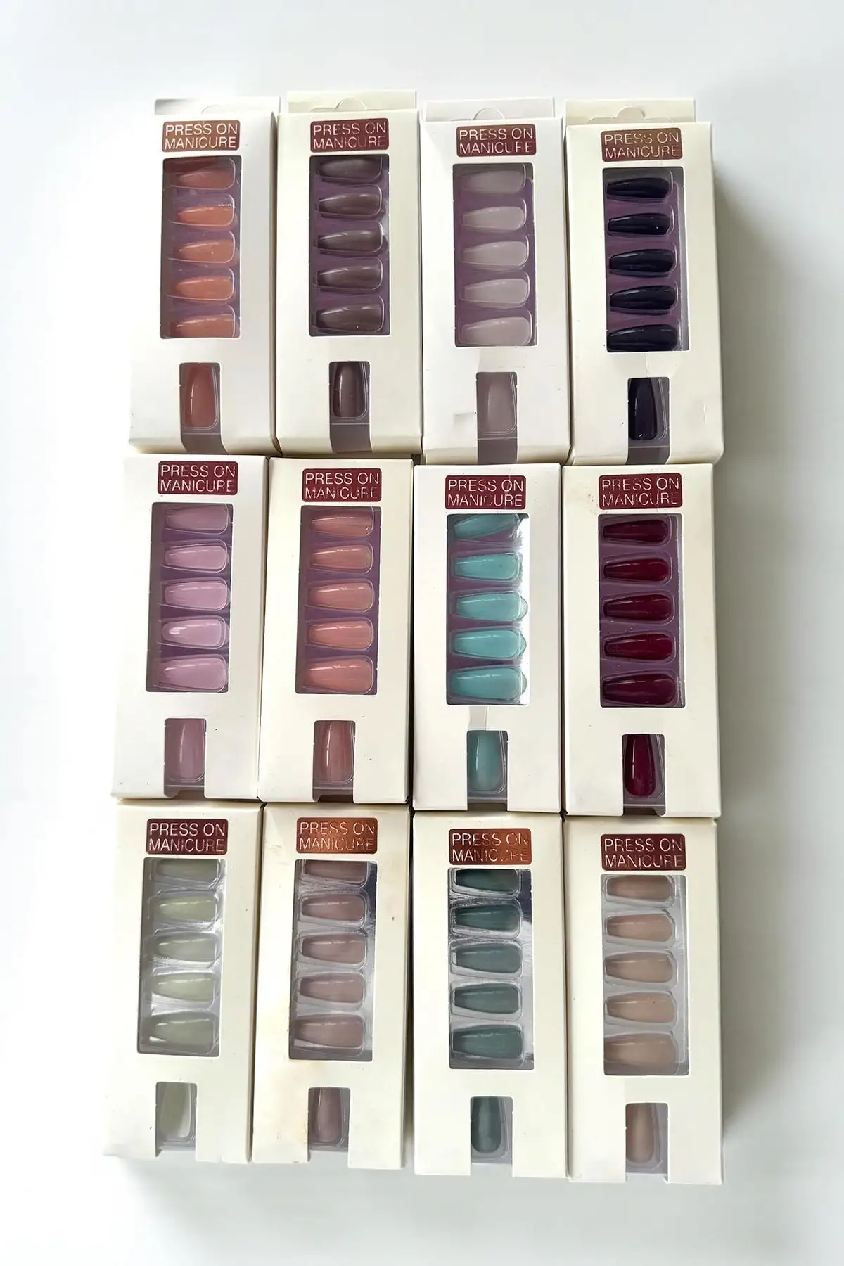 12li Karışık Renk Takma Tırnak Set