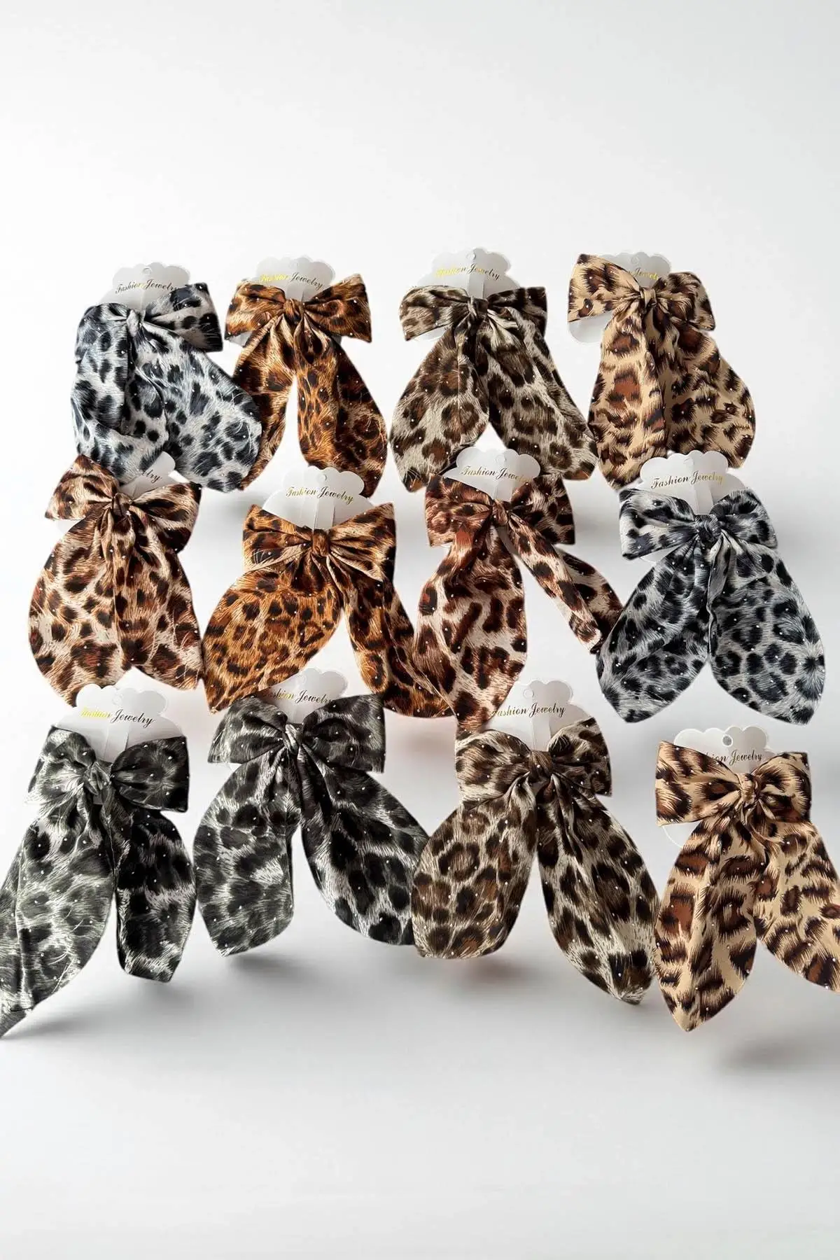 12li Leopar Desenli Kurdele Figürlü Otomat Toka Set