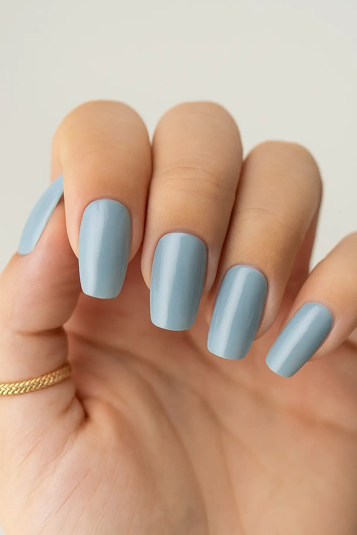 12li Mavi Renk Kedi Gözü Yansımal Takma Tırnak Set (Yapıştırıcılı)