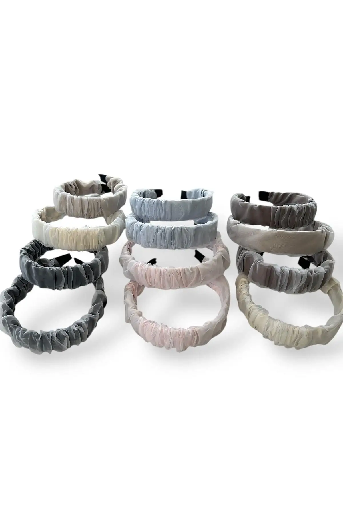 12´li Karışık Renk Tül Detaylı Taç Set