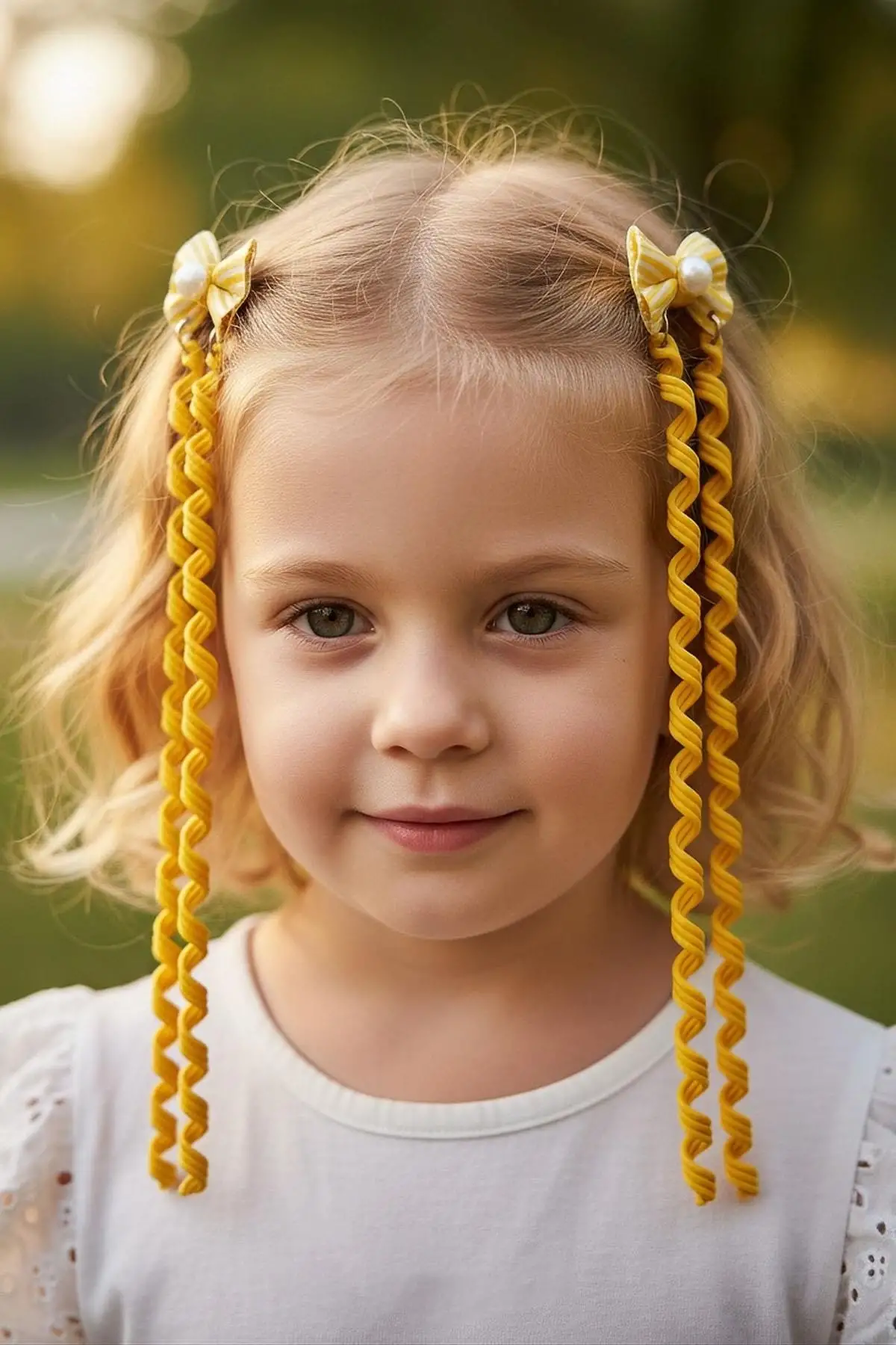 2li Sarı Renk Kurdele Figürlü Çocuk Yan Toka