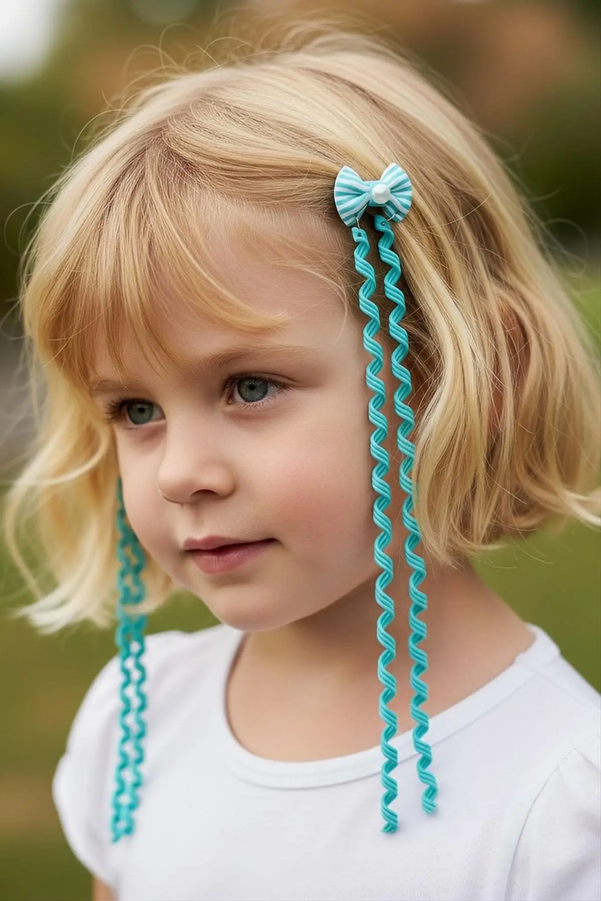 2li Yeşil Renk Kurdele Figürlü Çocuk Yan Toka