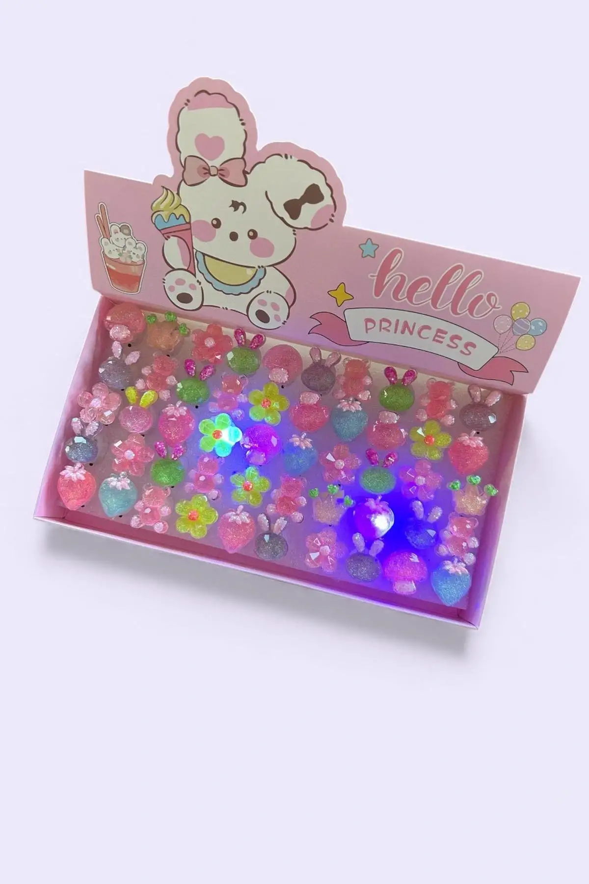 50 Adet Karışık Figürlü Işıklı Yüzük Set