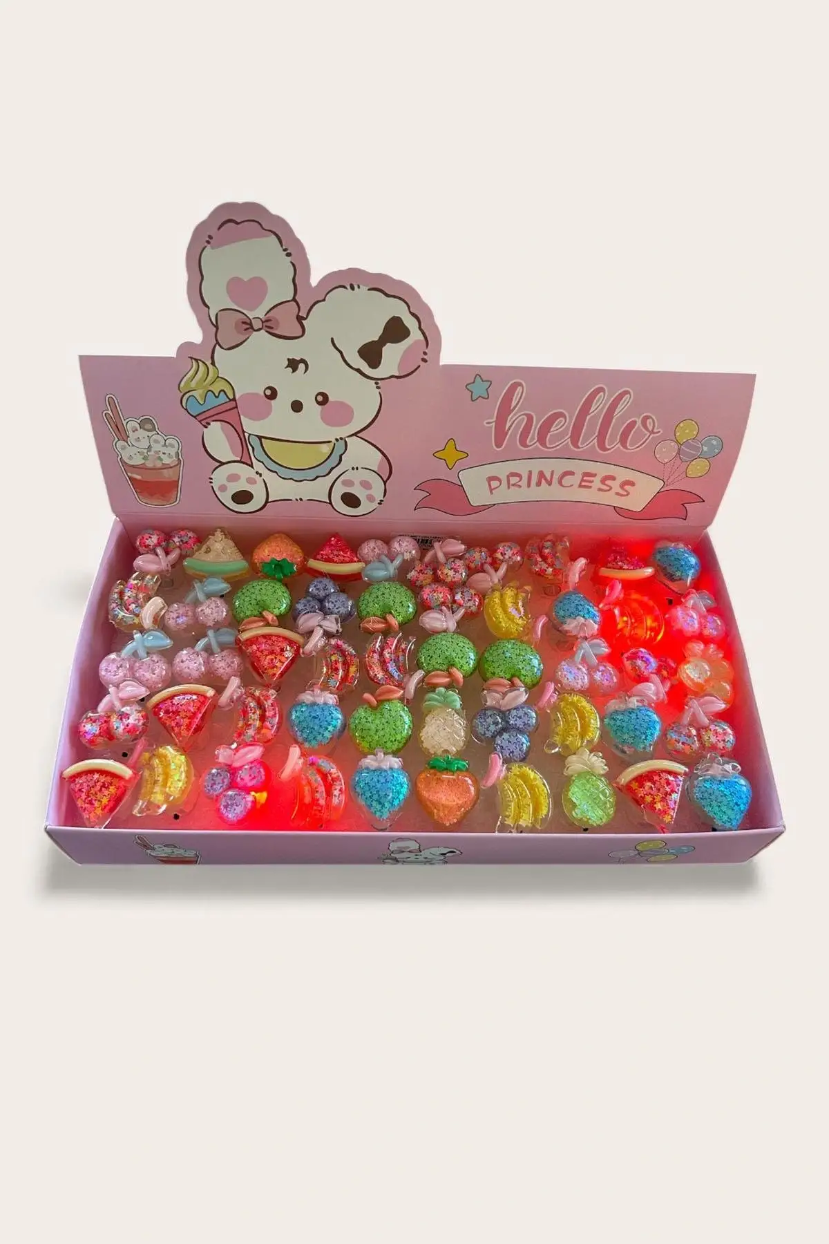 50 Adet Karışık Figürlü Işıklı Yüzük Set