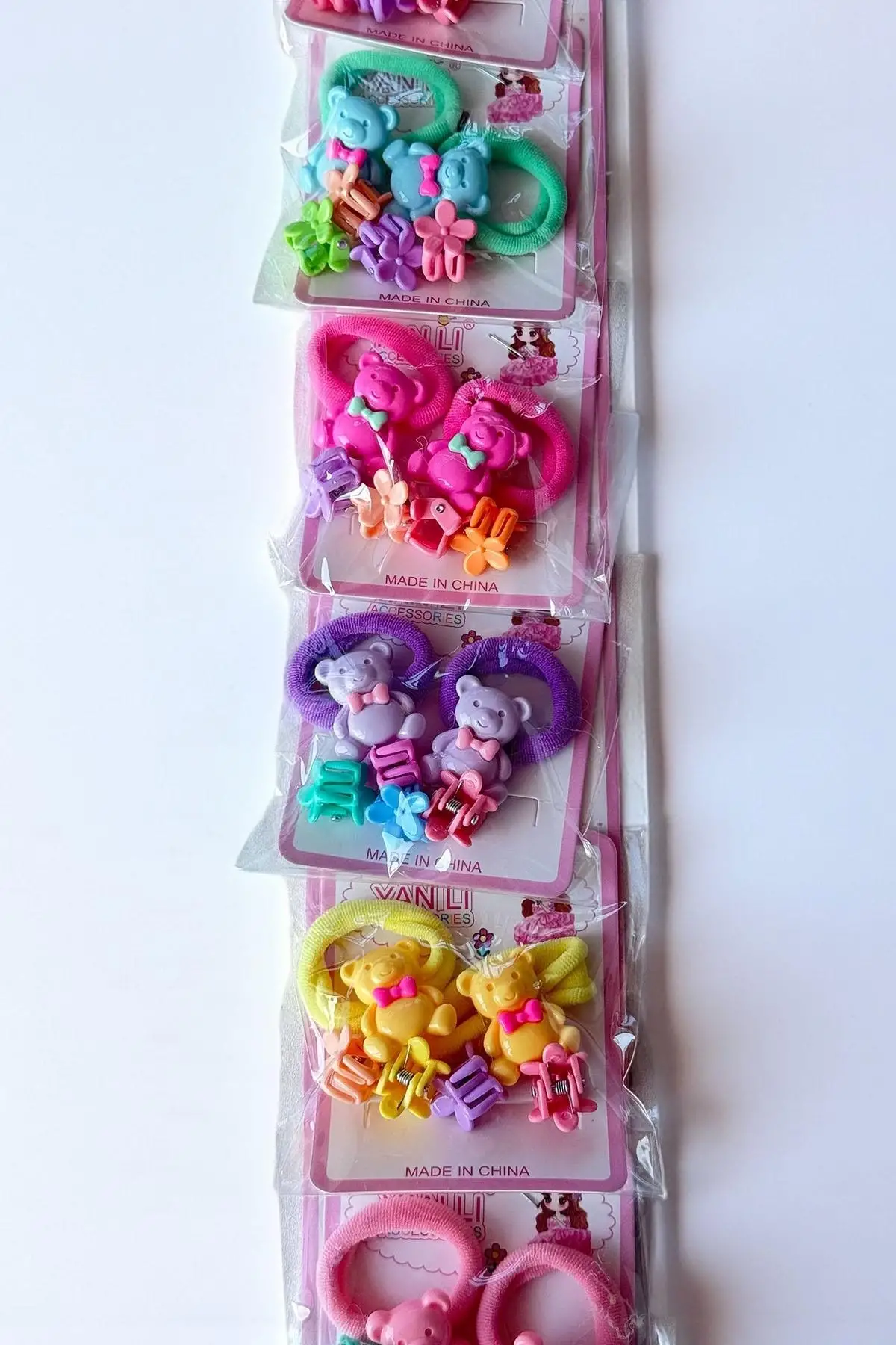 6lı Karışık Renk Karışık Figürlü Lastik Toka Ve Mandal Toka Set