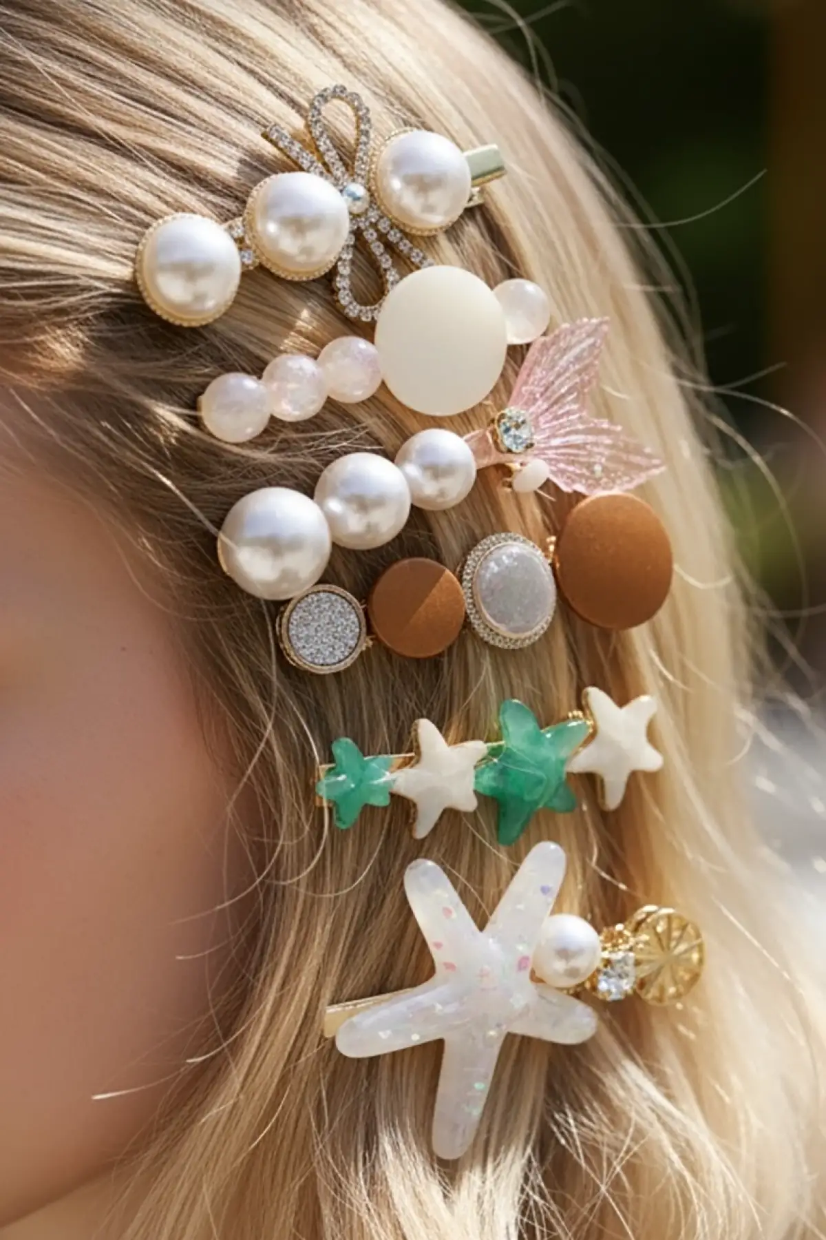 6lı Pembe Renk Karışık Figürlü Toka Set