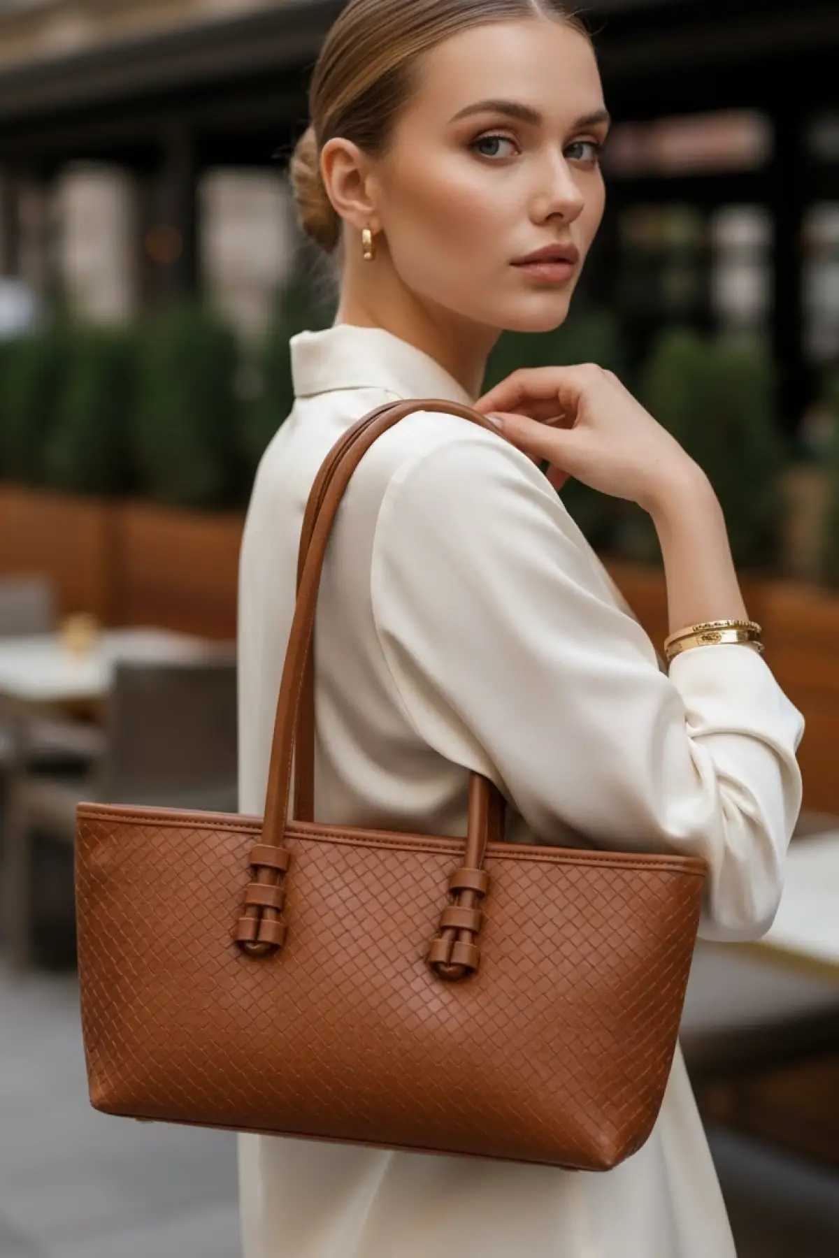 Açık Kahve Renk Kadın Deri Çanta