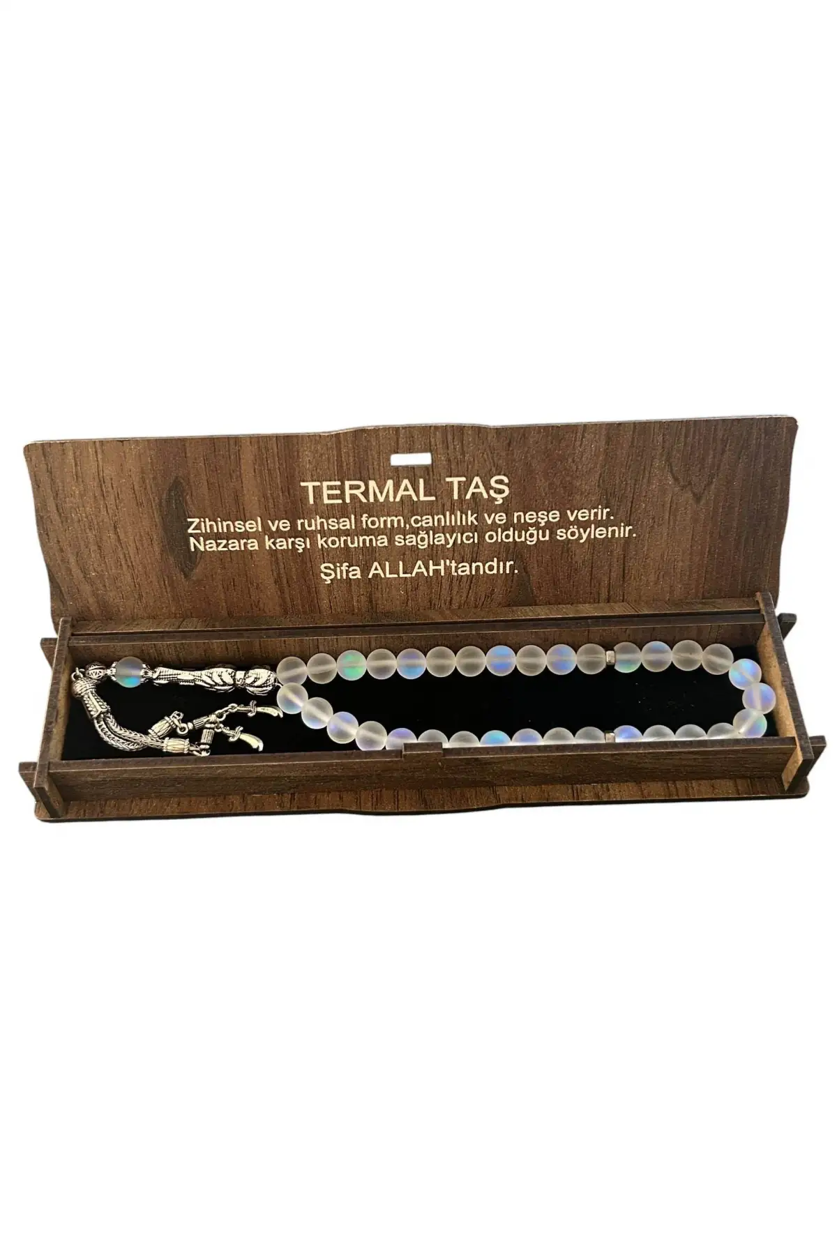 Ahşap Kutulu Termal Taşı Tesbih