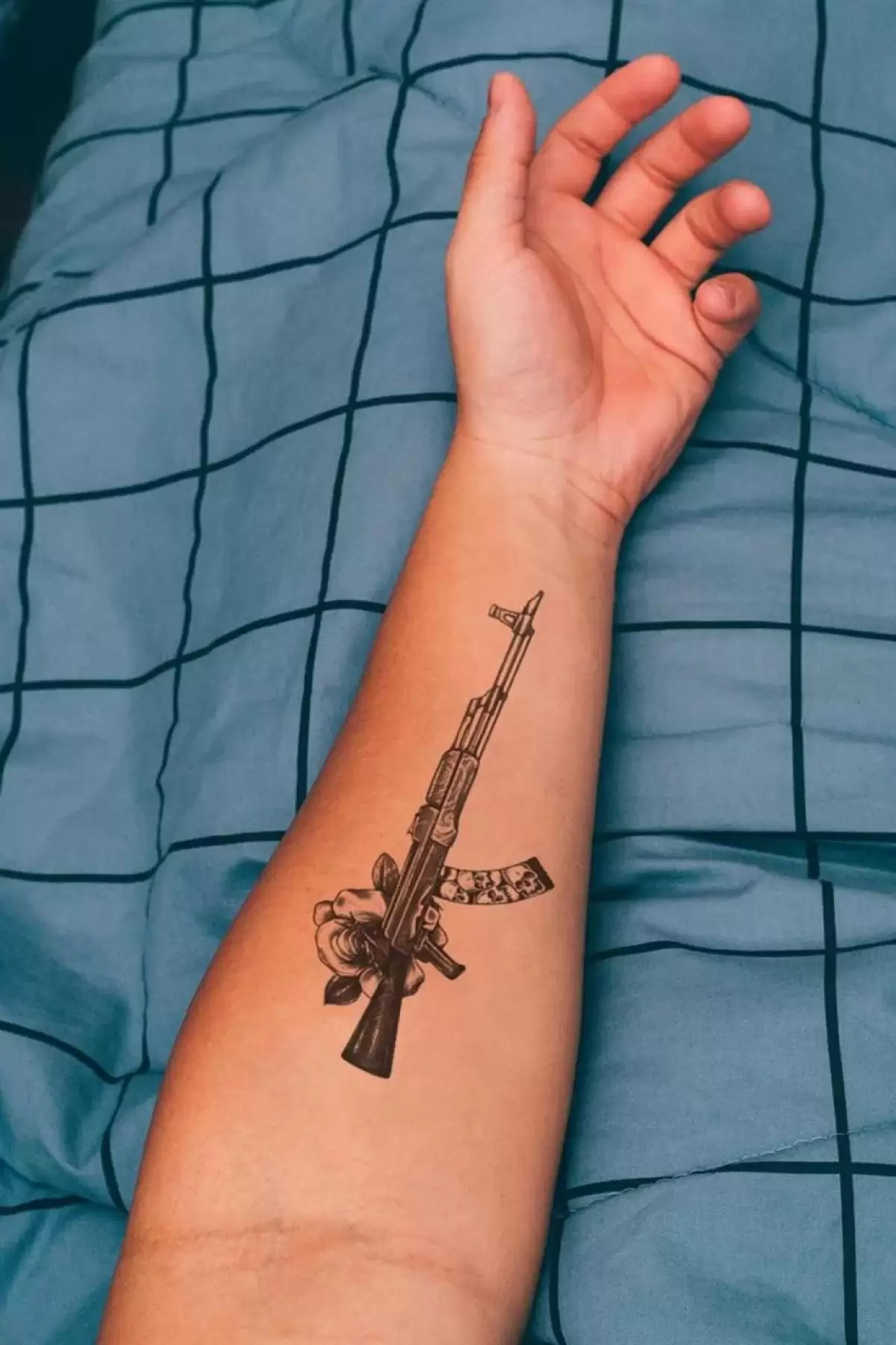 Ak47 Silah Keleş Geçici Dövme Tattoo