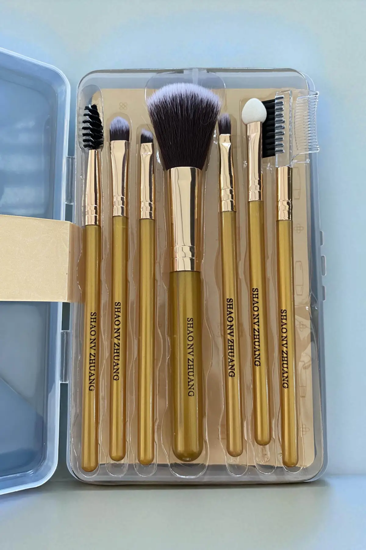 Altın Renk 7li Makyaj Fırçası Set