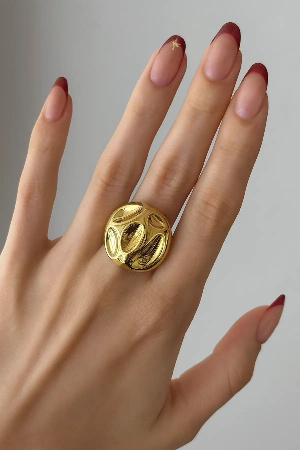 Altın Renk  Ayarlanabilir Çelik Yüzük