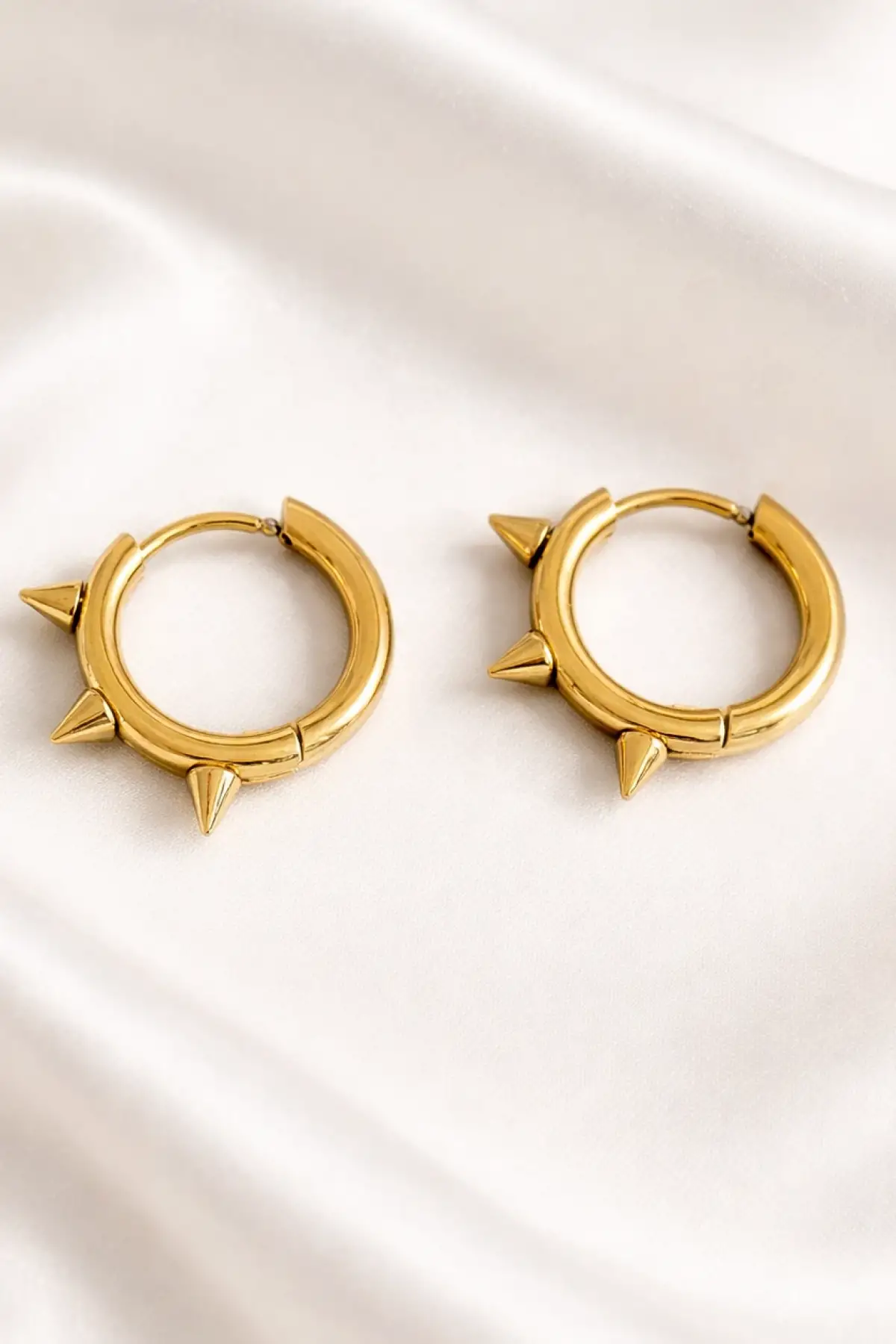 Altın Renk Çelik Halka Küpe (Çift)