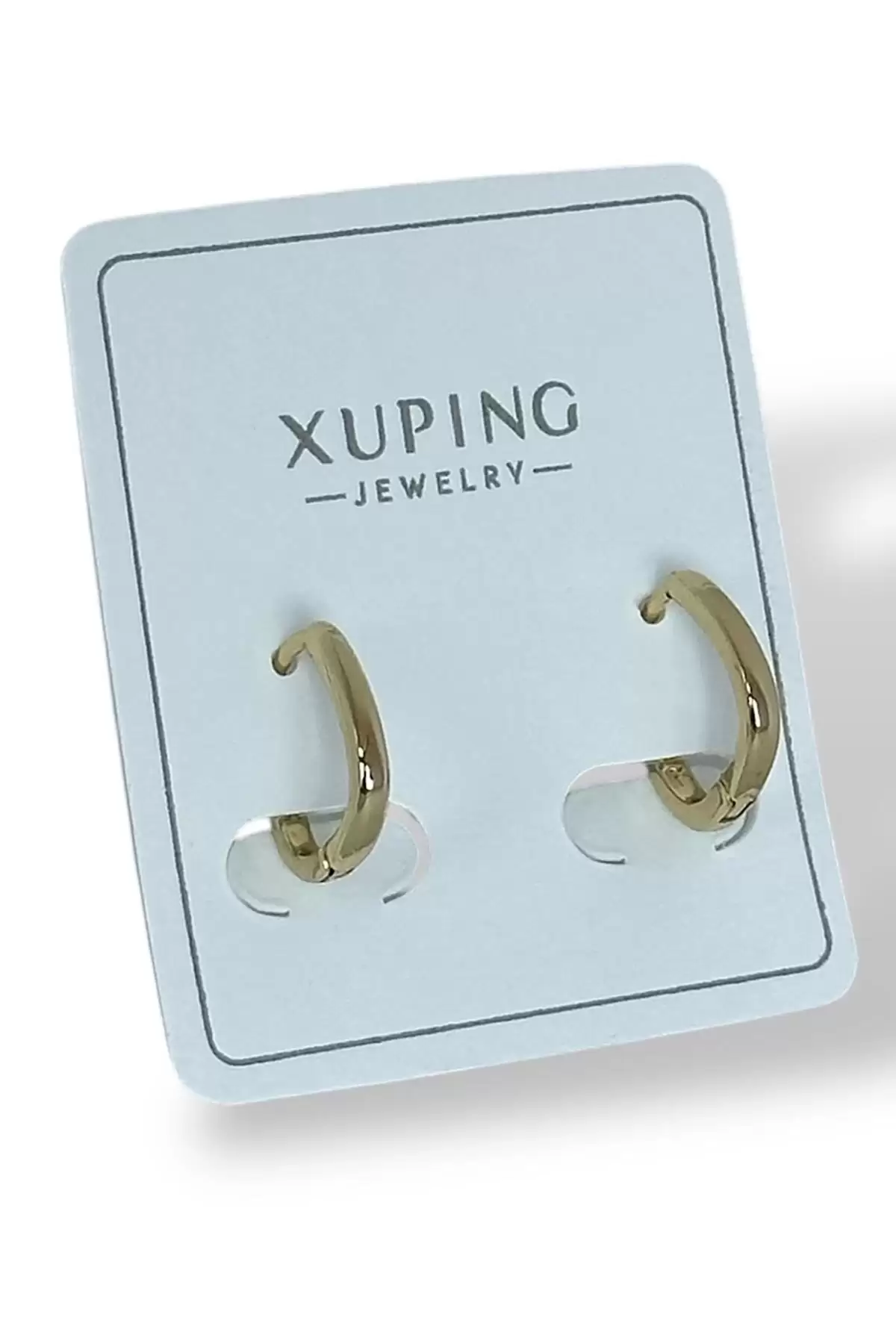 Altın Renk Çelik Halka Xupıng Küpe (Çift)