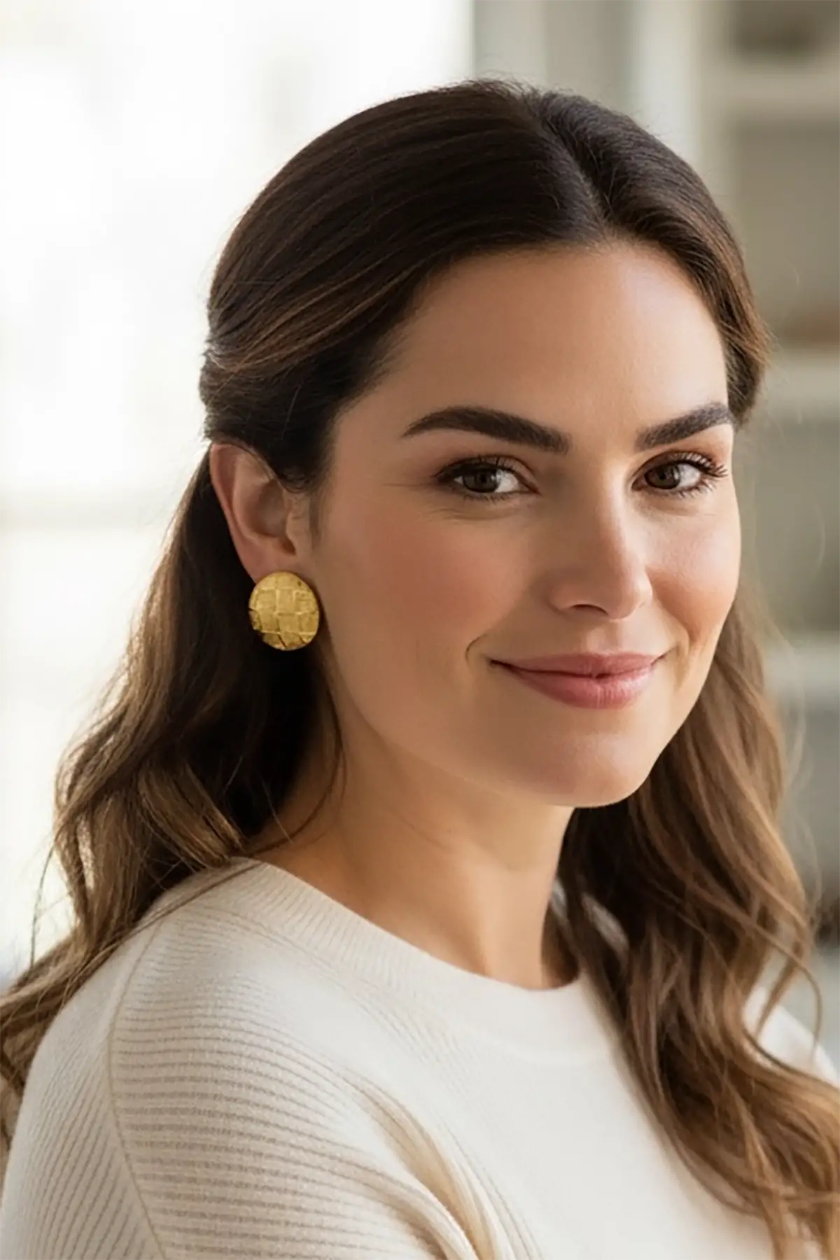 Altın Renk Çelik Küpe (Çift)