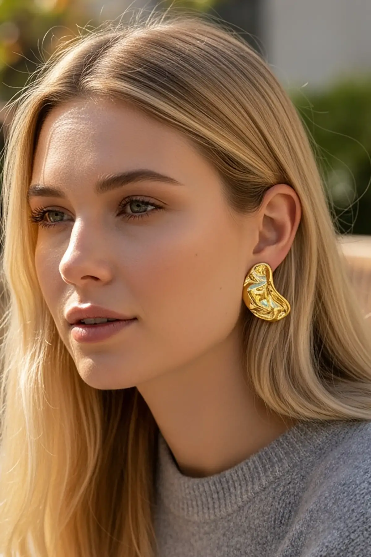 Altın Renk Çelik Küpe (Çift)