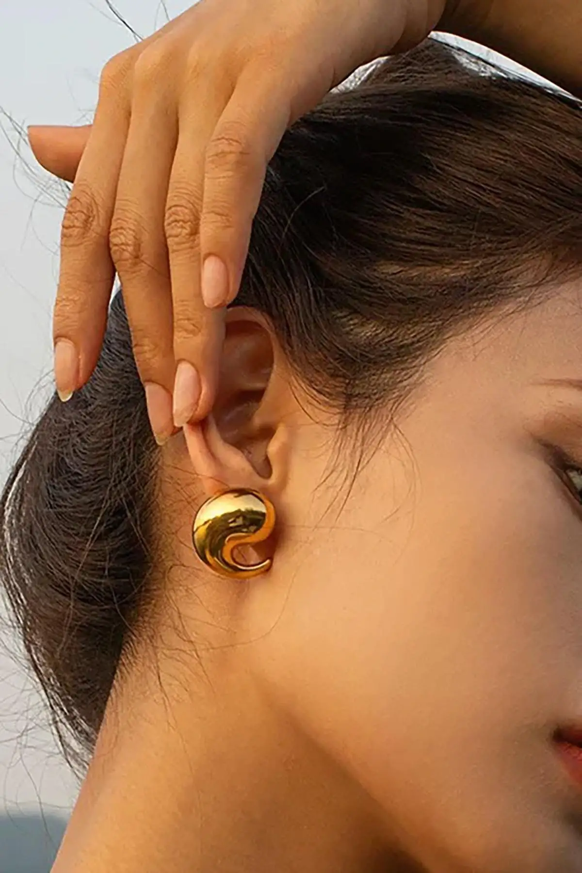 Altın Renk Çelik Küpe (Çift)