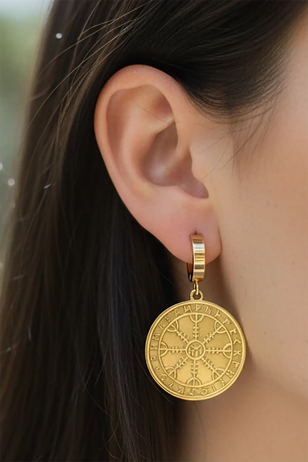 Altın Renk Çelik Küpe (Çift)