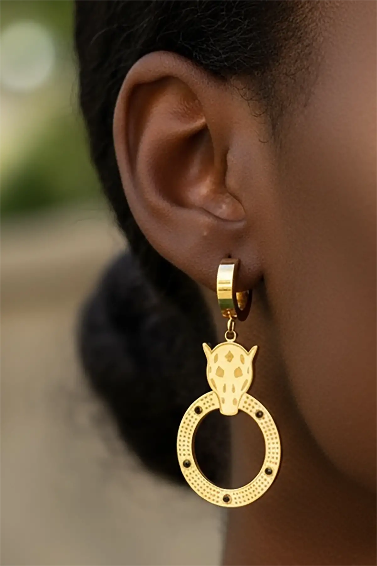 Altın Renk Çelik Küpe (Çift)