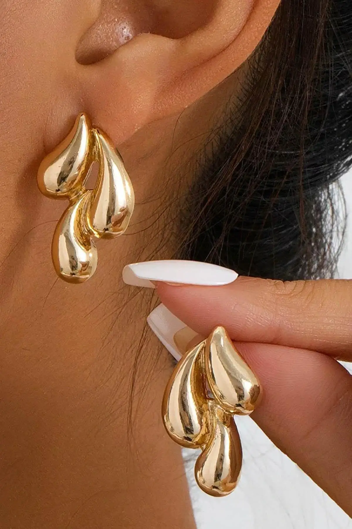 Altın Renk Çelik Küpe (Çift)