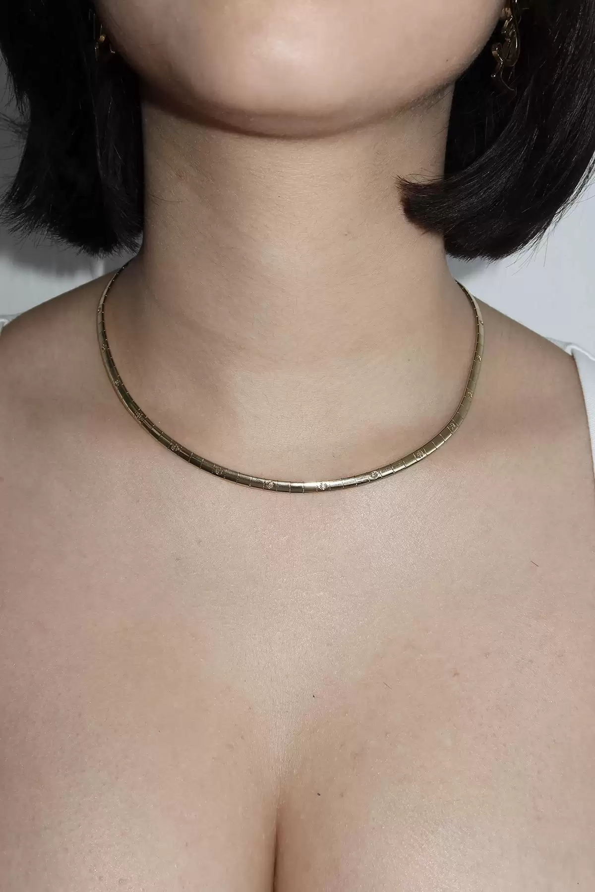 Altın Renk Çelik Xuping Choker Kolye